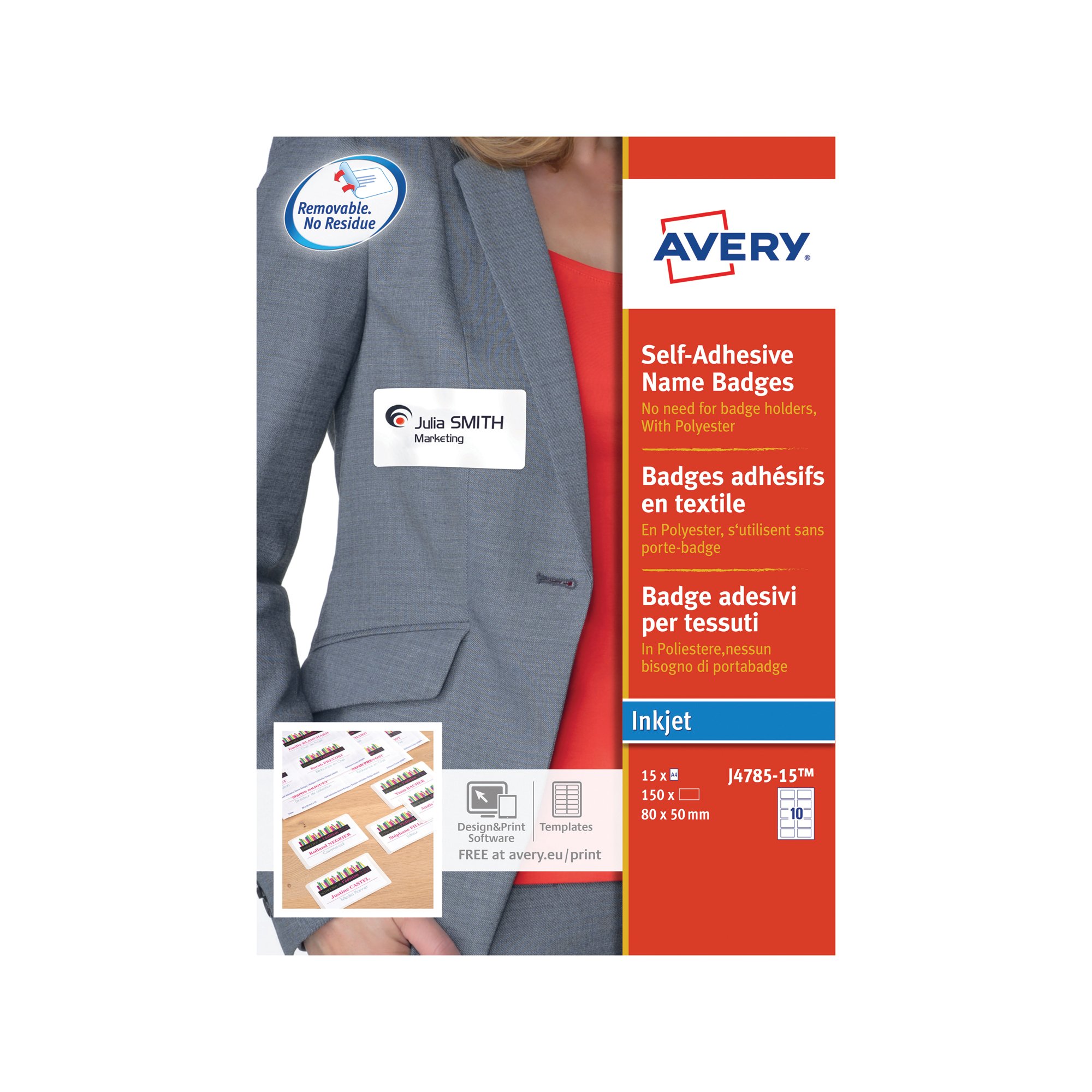 AVERY S/A NAME BADGES 80X50MM PK150