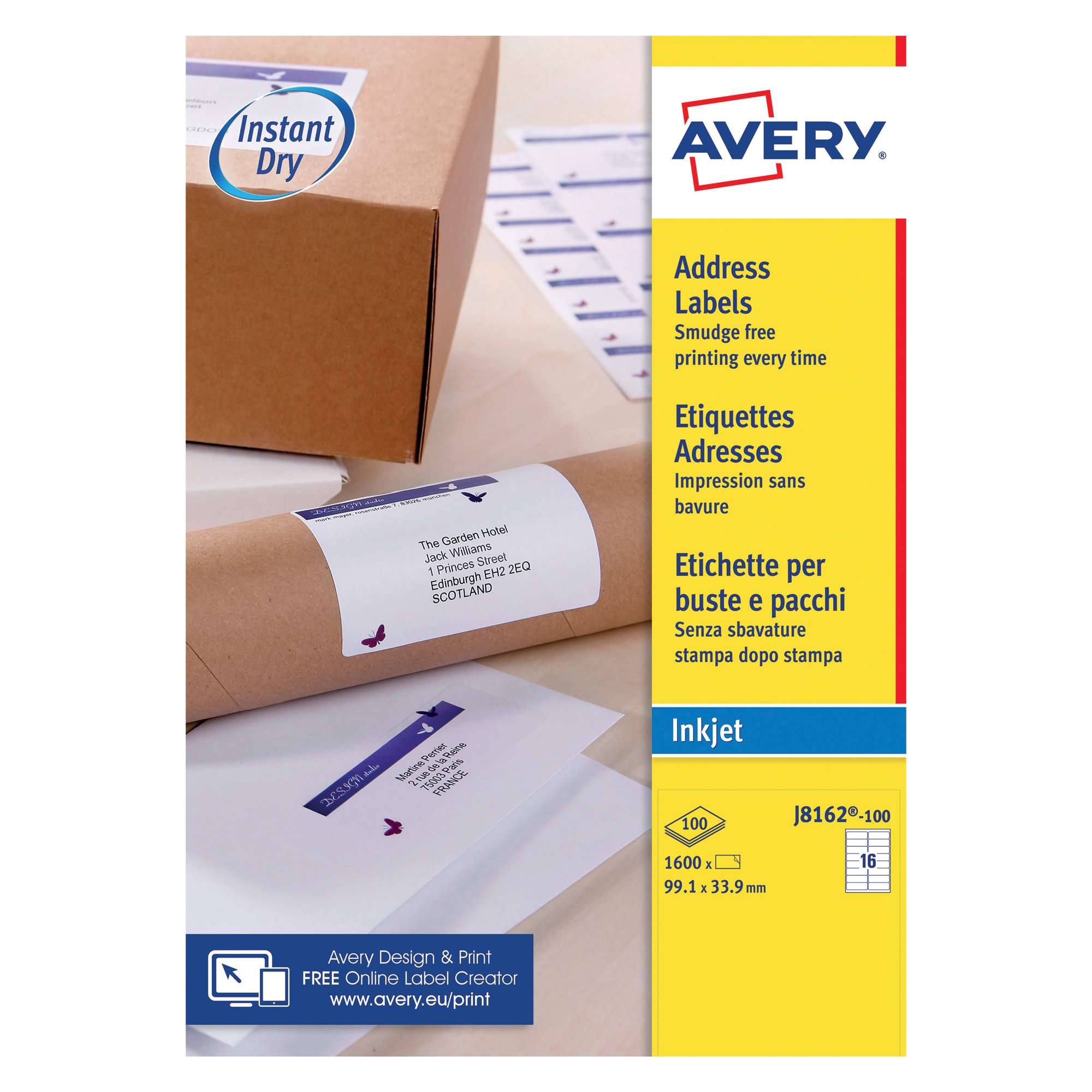 AVERY INKJET ADDRESS LABEL 16 SHEET