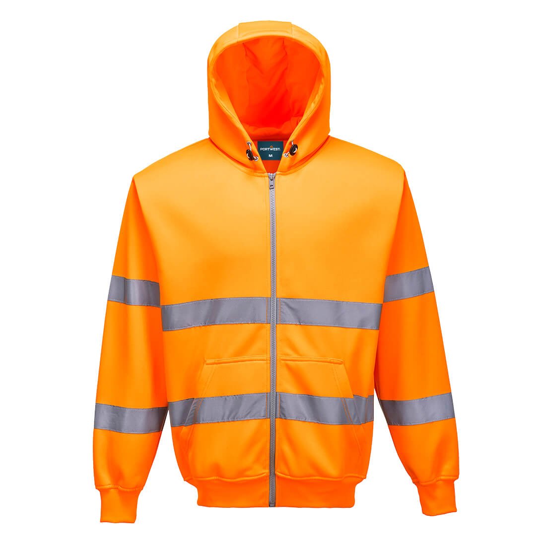 HI-VIS ZIPPED HOODIE ORANGE L