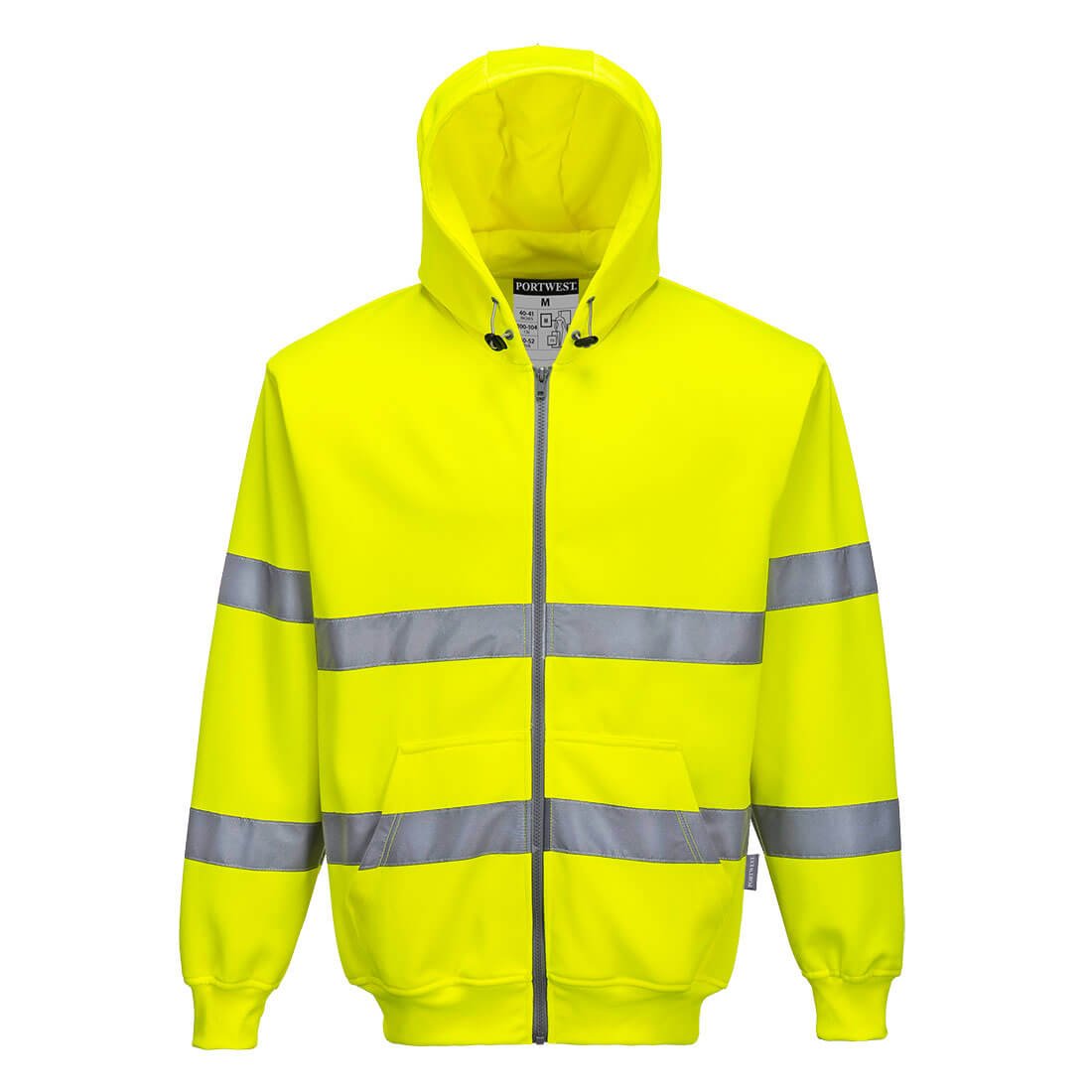 HI-VIS ZIPPED HOODIE YELLOW M