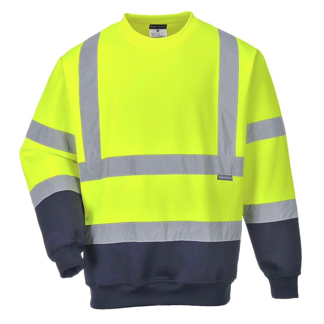 HI-VIS CONT SWEATSHIRT YLW/NAVY S