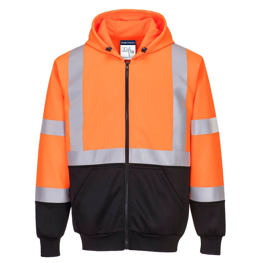 HI-VIS CONTRAST ZIPPED HOODIE O/B M