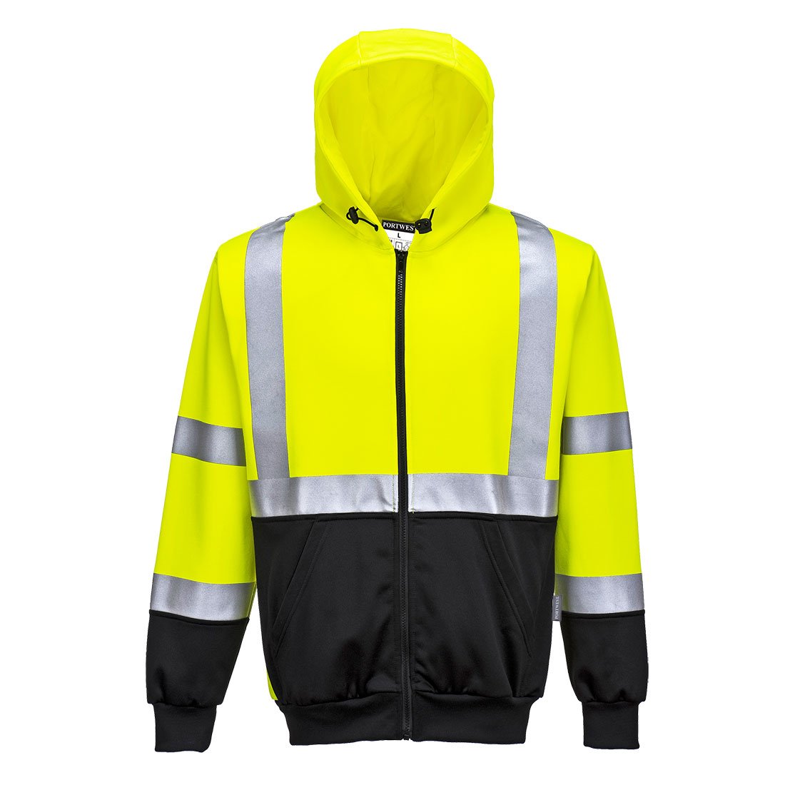 HI-VIS CONT ZIP HOODIE YLW/BLK 4XL