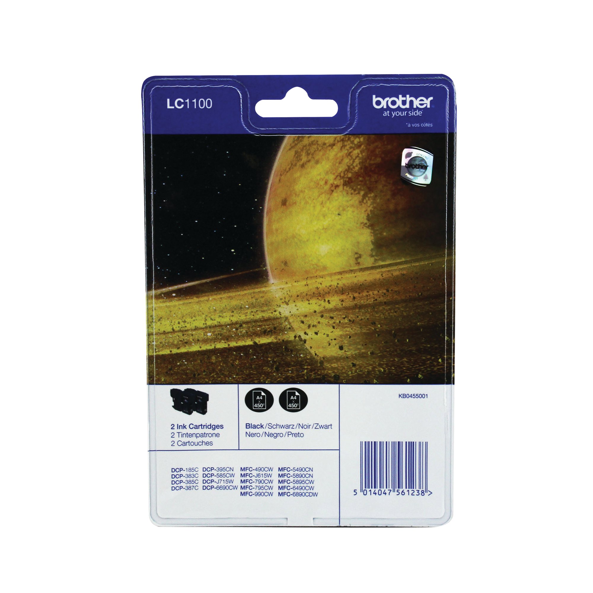 BROTHER LC1100BK INK CART TWNPK BLK