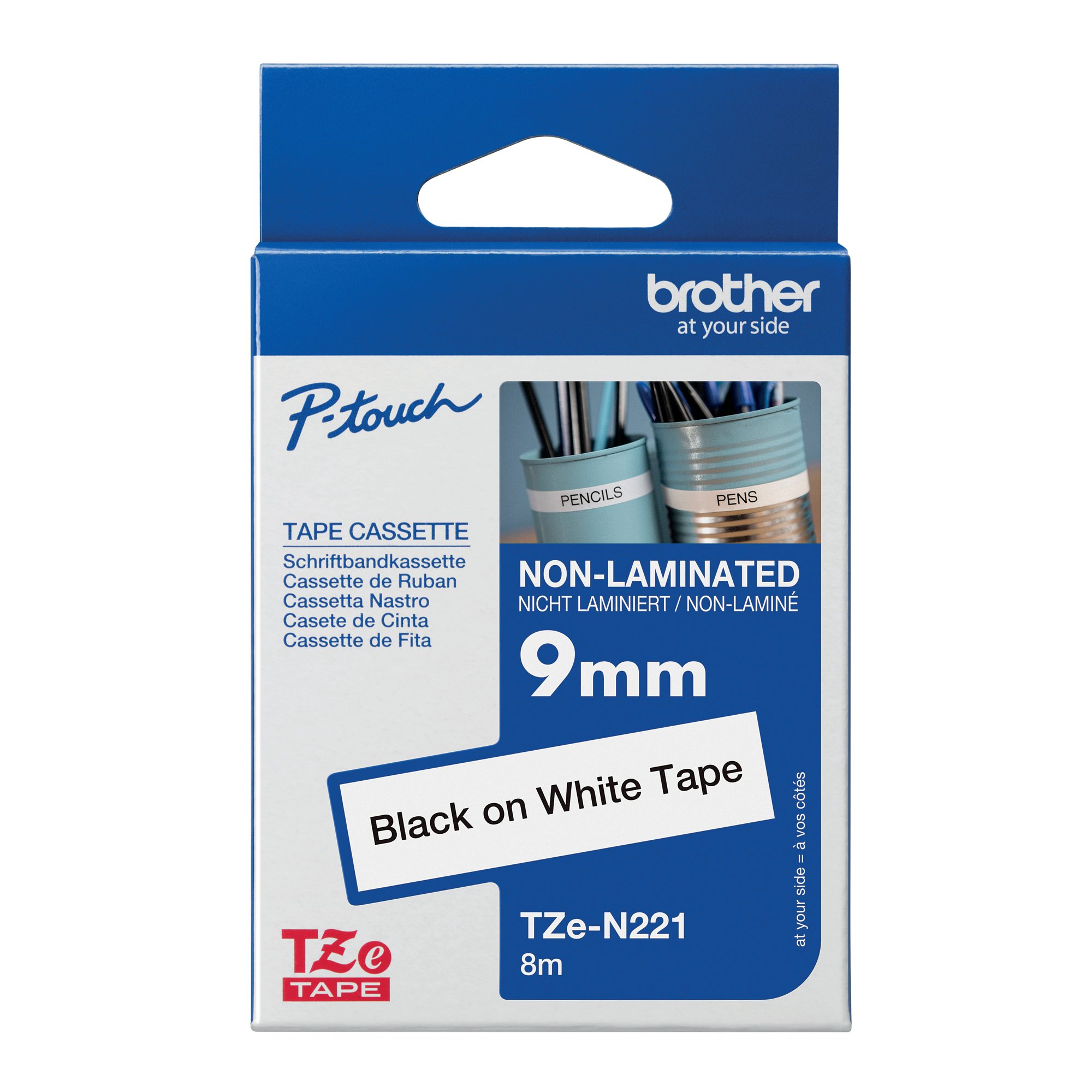 BROTHER TZE N-L TPE 9MM BLK/WHT TPE