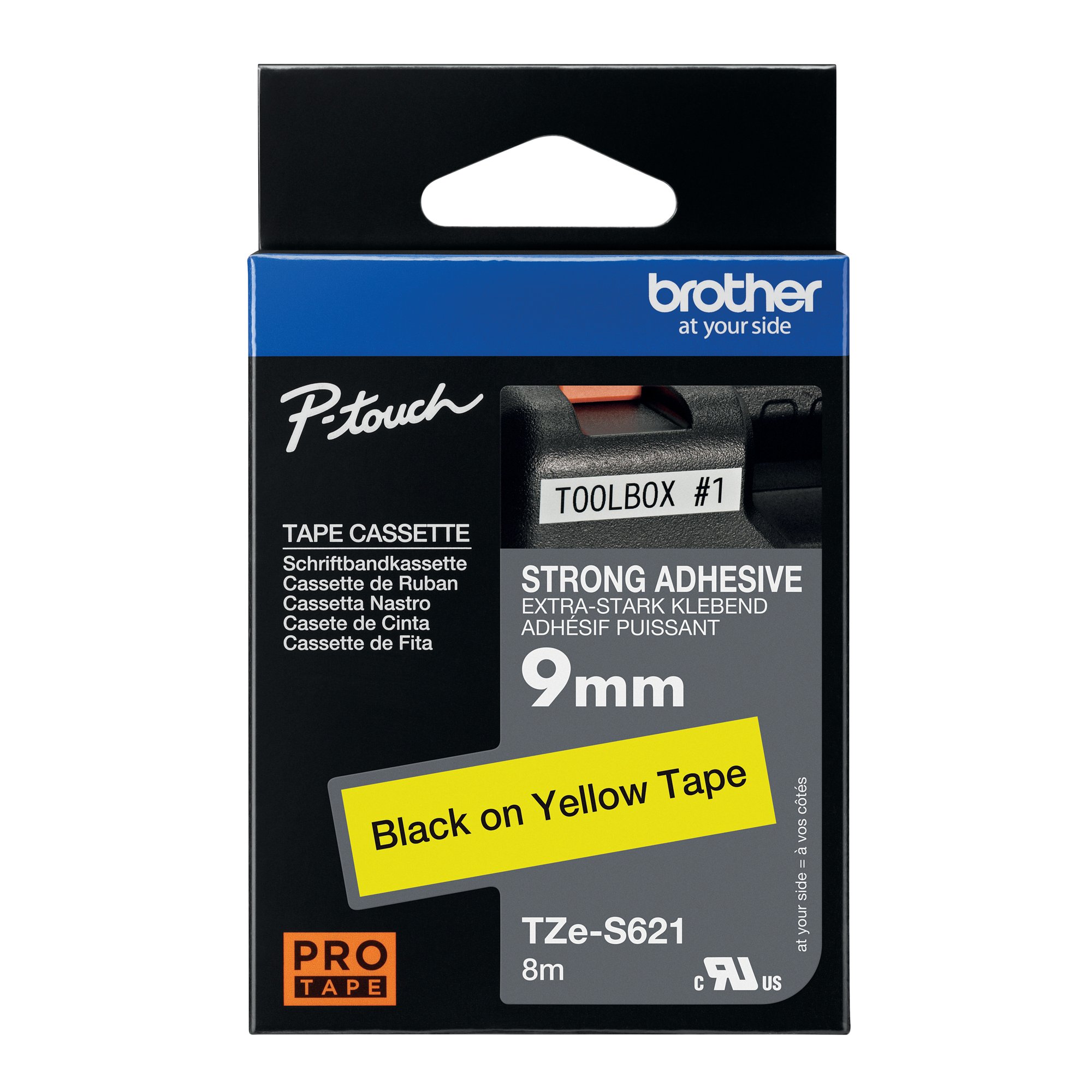 BROTHER TZE TPE 9MMX8M BLK/YLW TPE