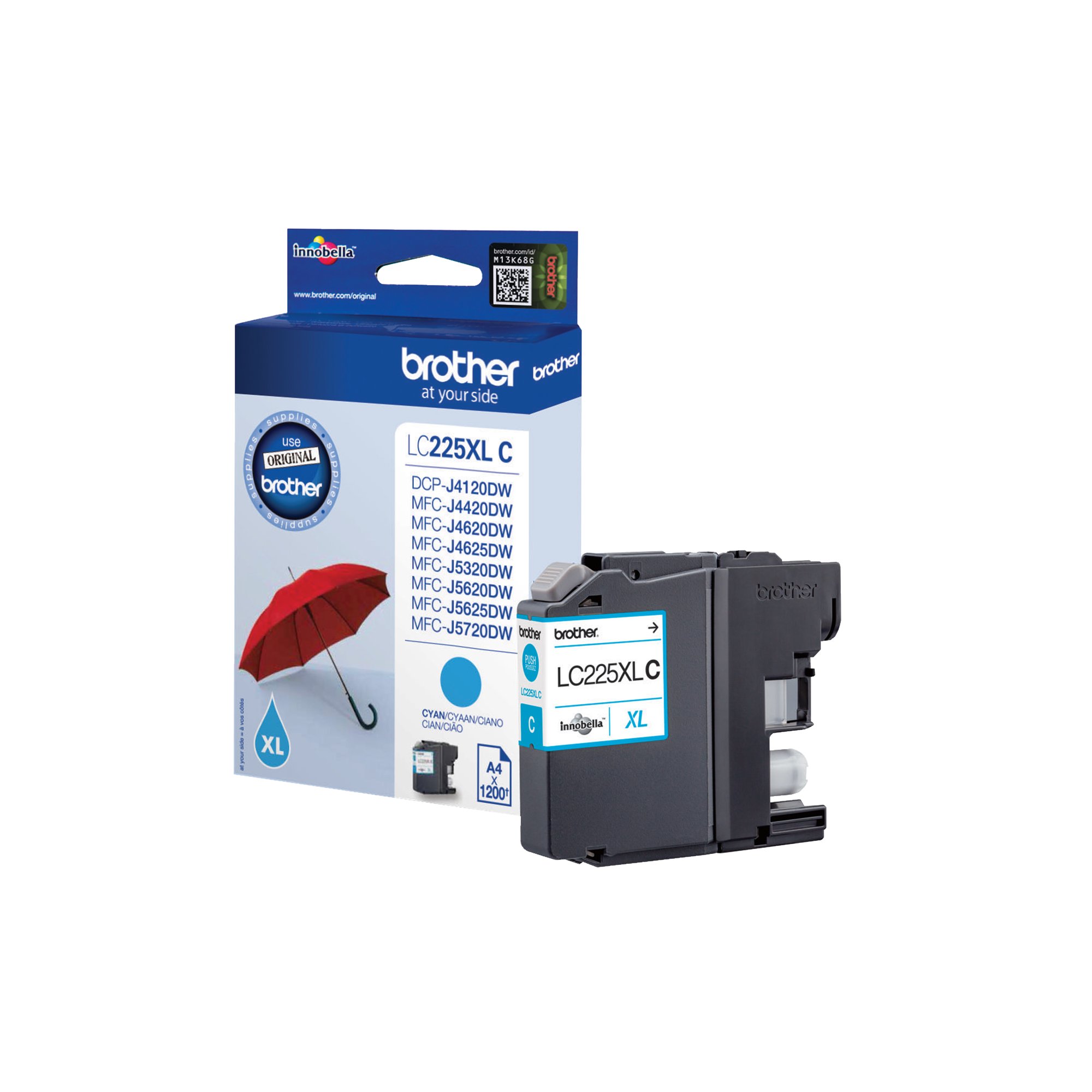 BROTHER LC225XLC INK CART HY CYAN