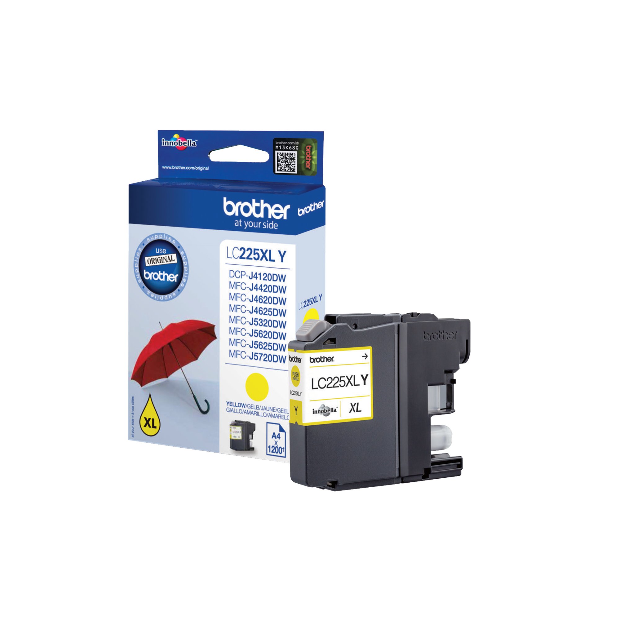 BROTHER LC225XLY INK CART HY YELLOW