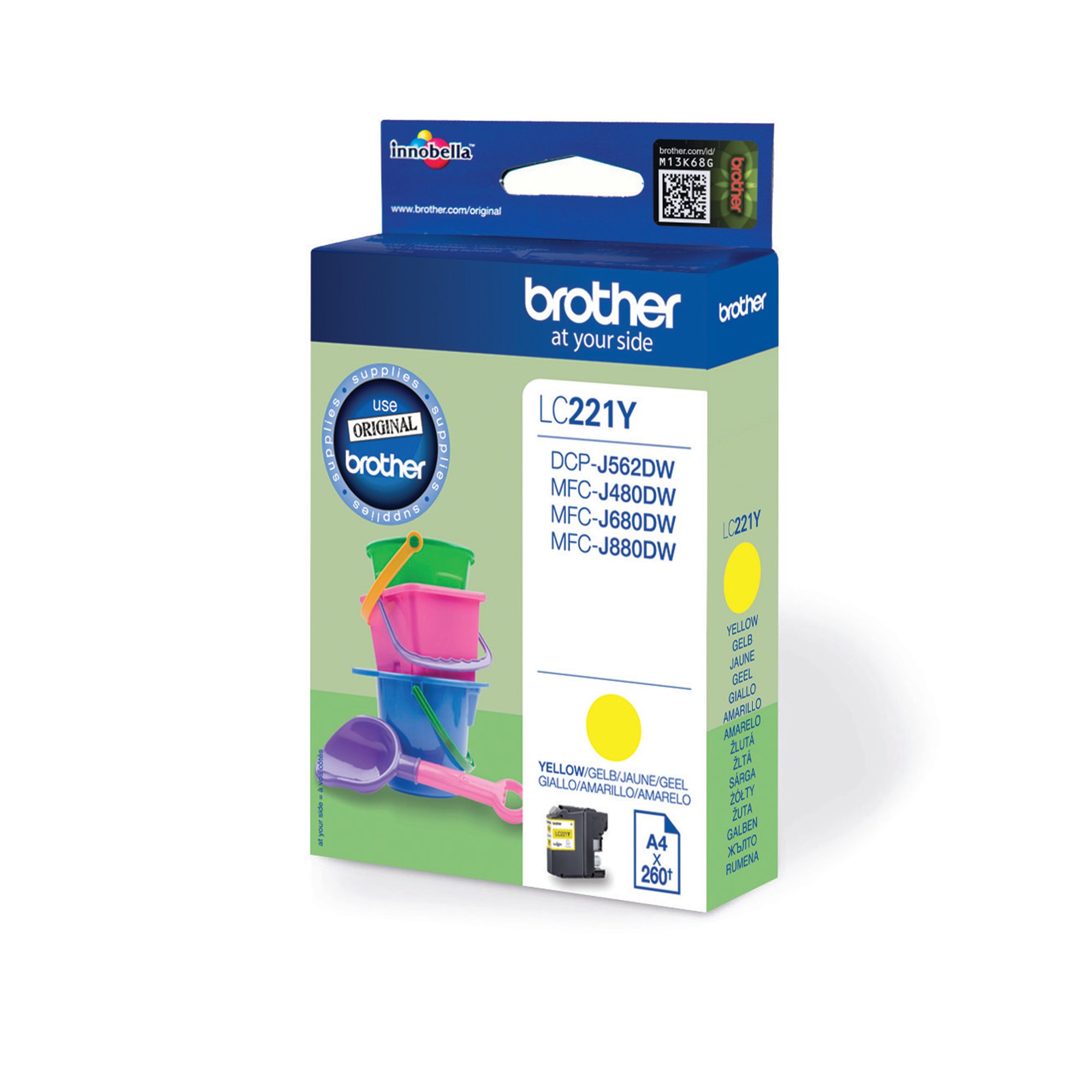 BROTHER LC221Y INK CARTRIDGE YELLOW