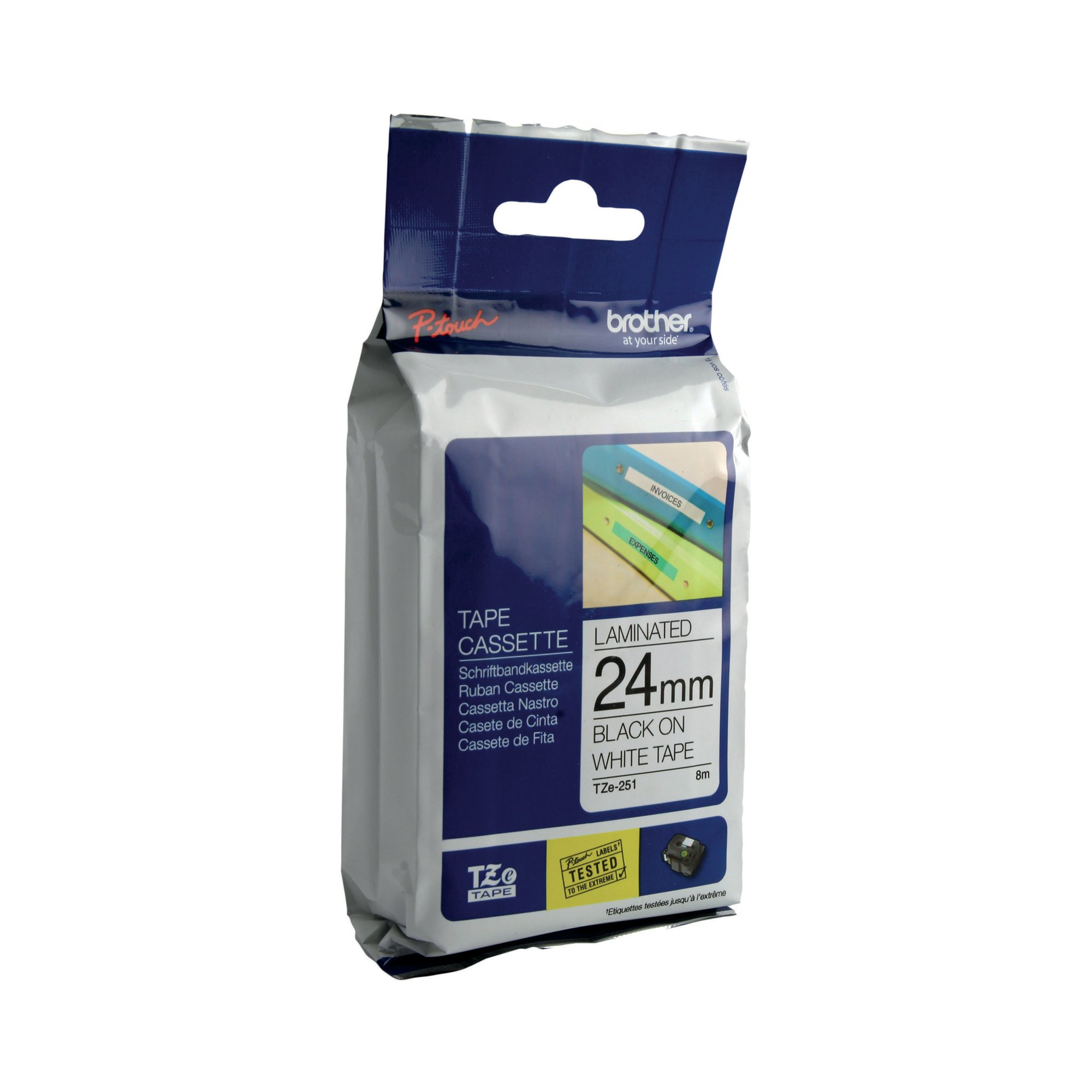 BROTHER TZE TPE 24MMX8M BLK/WHT TPE