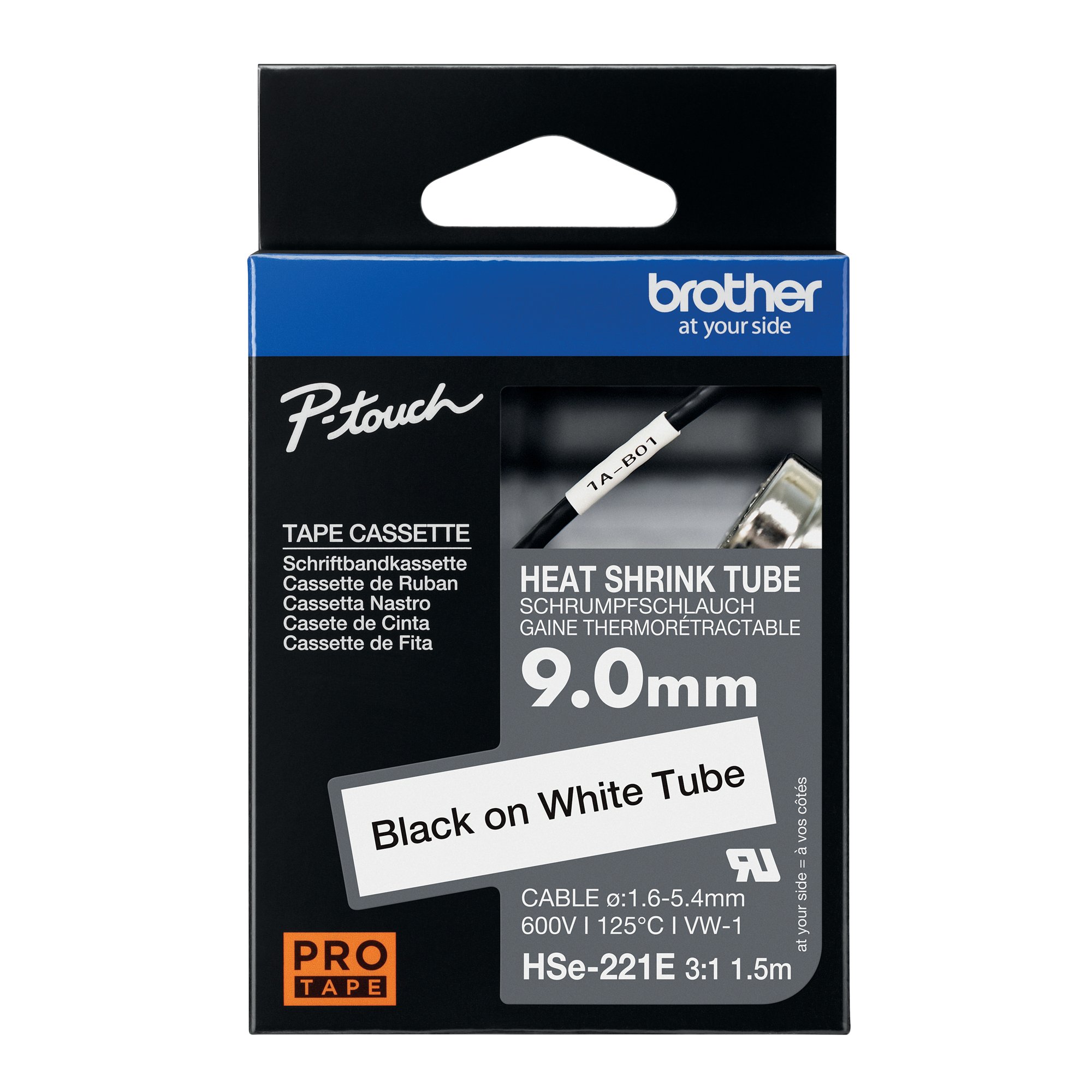BROTHER HSE TUBE TPE 9.0MM BLK/WHT