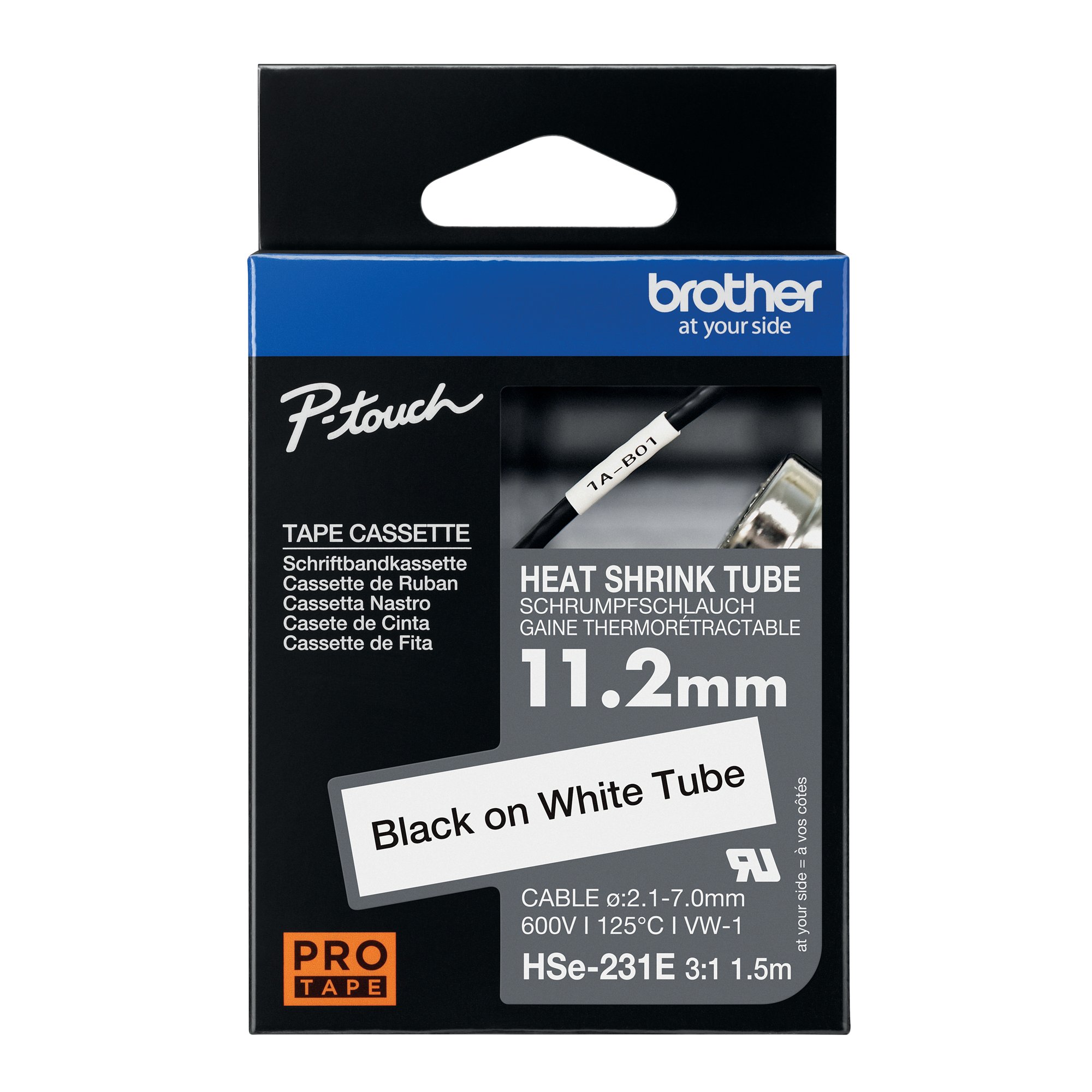 BROTHER HSE TUBE TPE 11.2MM BLK/WHT