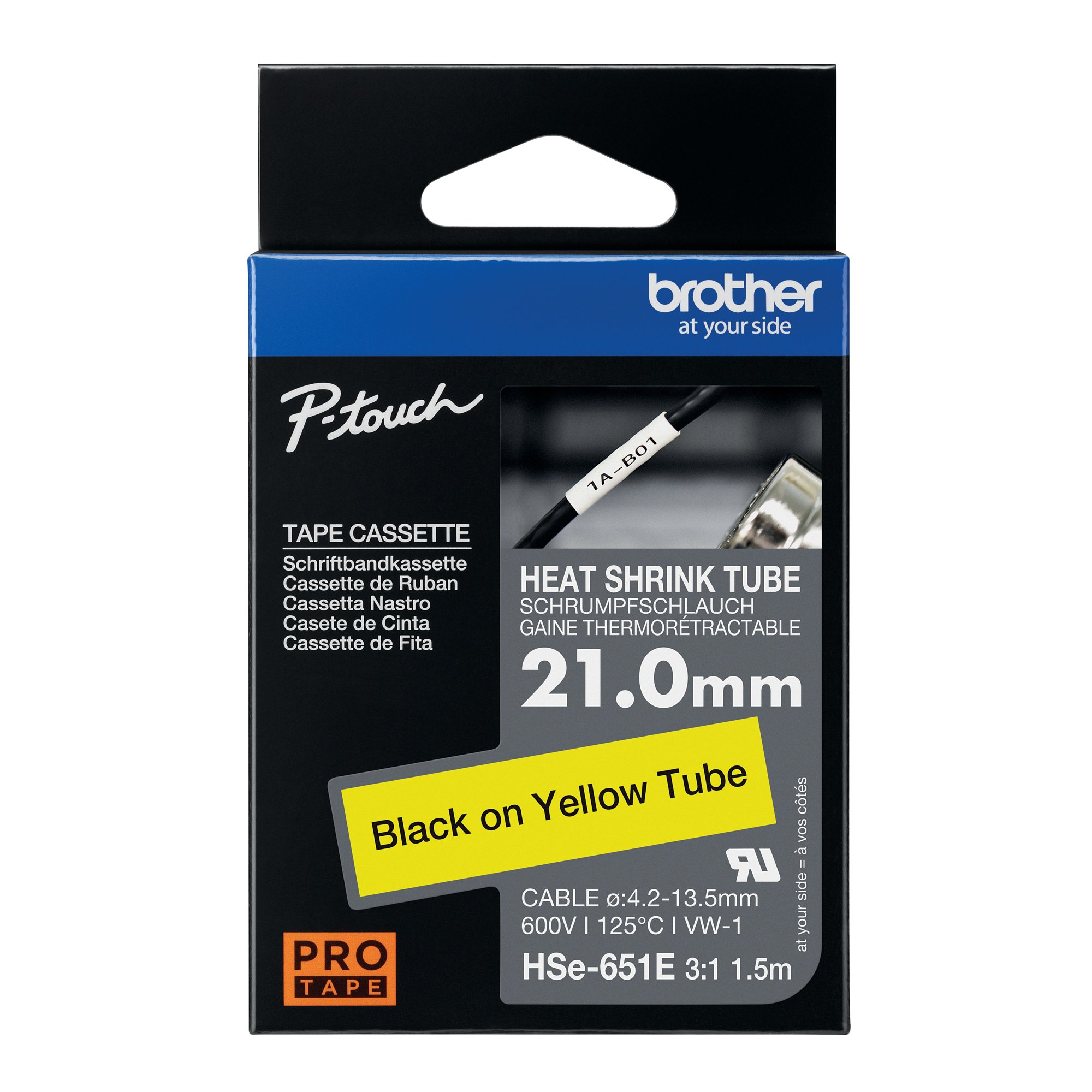 BROTHER HSE TUBE TPE 21.0MM BLK/YLW