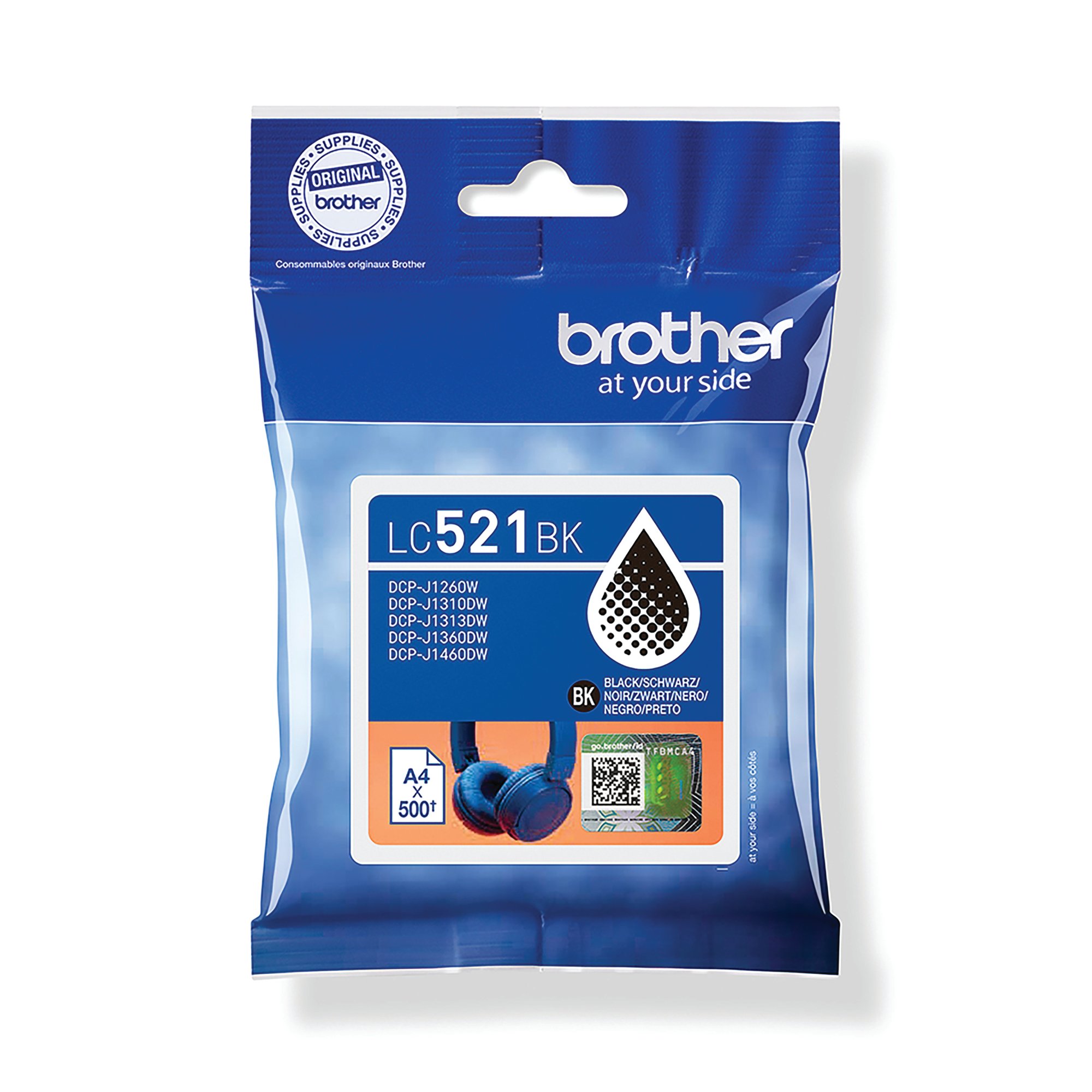 BROTHER LC-521BK BLACK INK CARTRIDGE