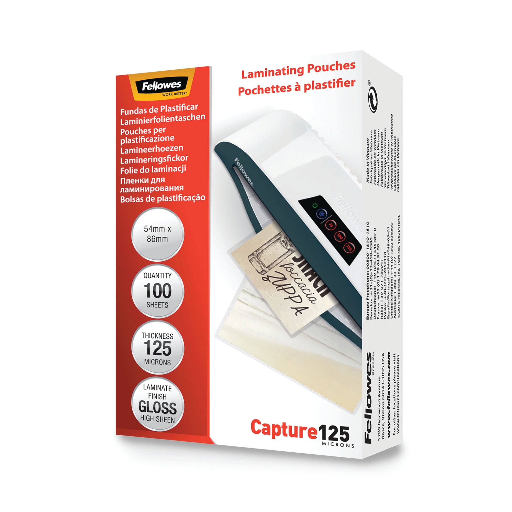 CAPTURE LAMG POUCH 54X86MM PK100