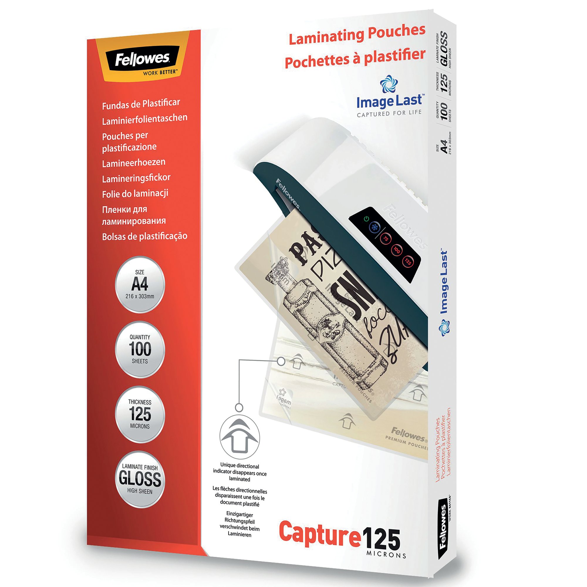 CAPTURE125 LAMG POUCH A4 GLOSS PK100