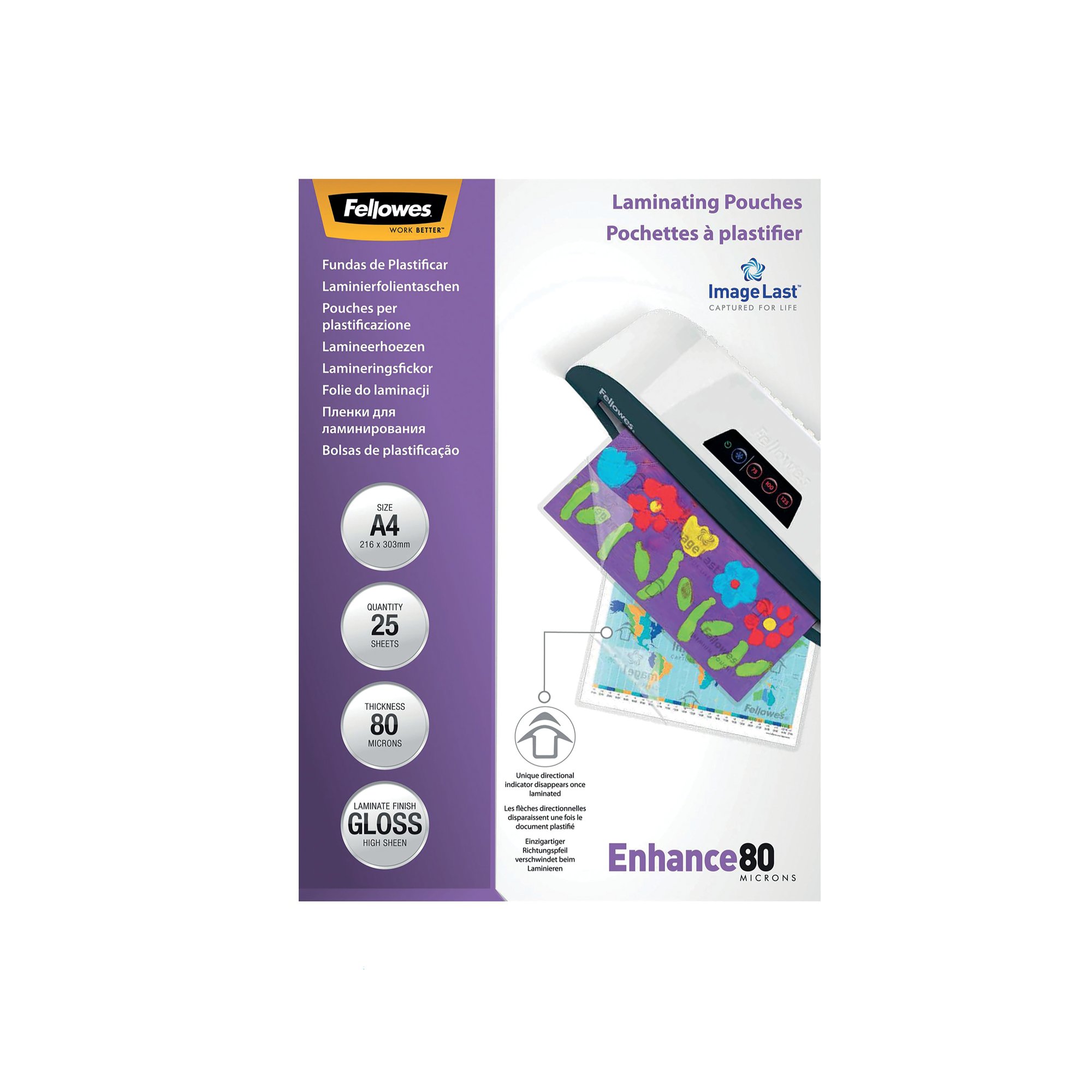 FELLOWES LAMG POUCH A4 GLOSS PK25