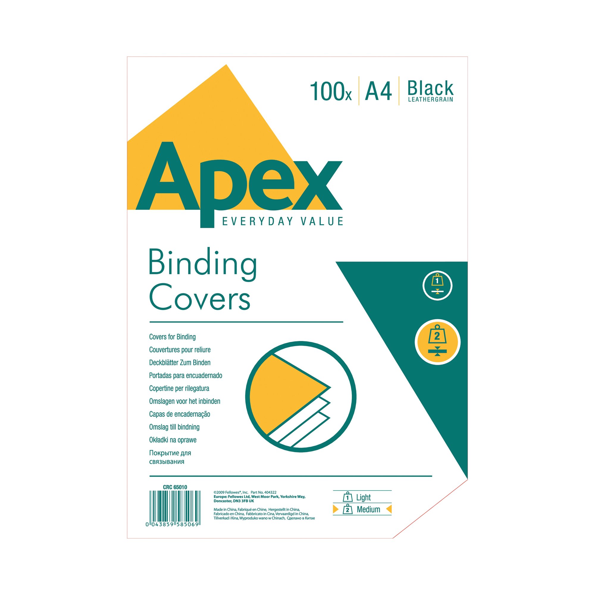 APEX A4 LTHRBRD COVERS BLK PK100