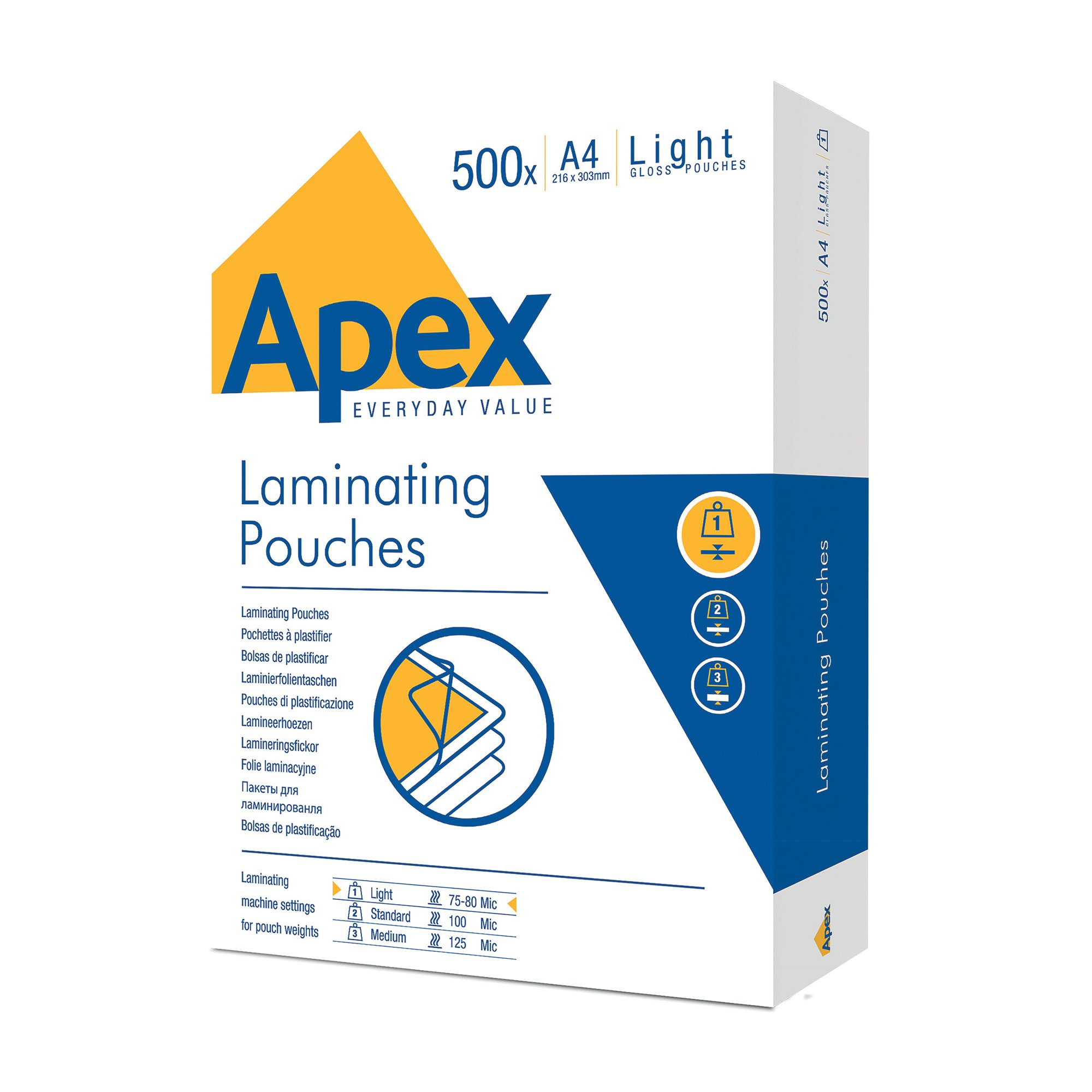 FELLOWES APEX LAMG POUCH A4 PK500