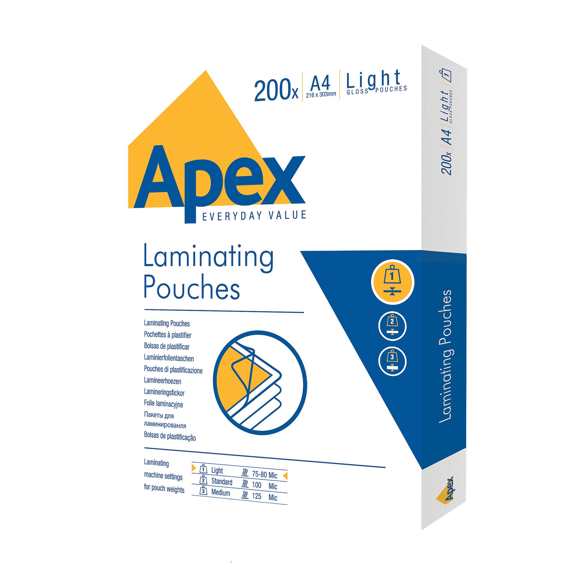 FELLOWES APEX LAMG POUCH A4 PK200