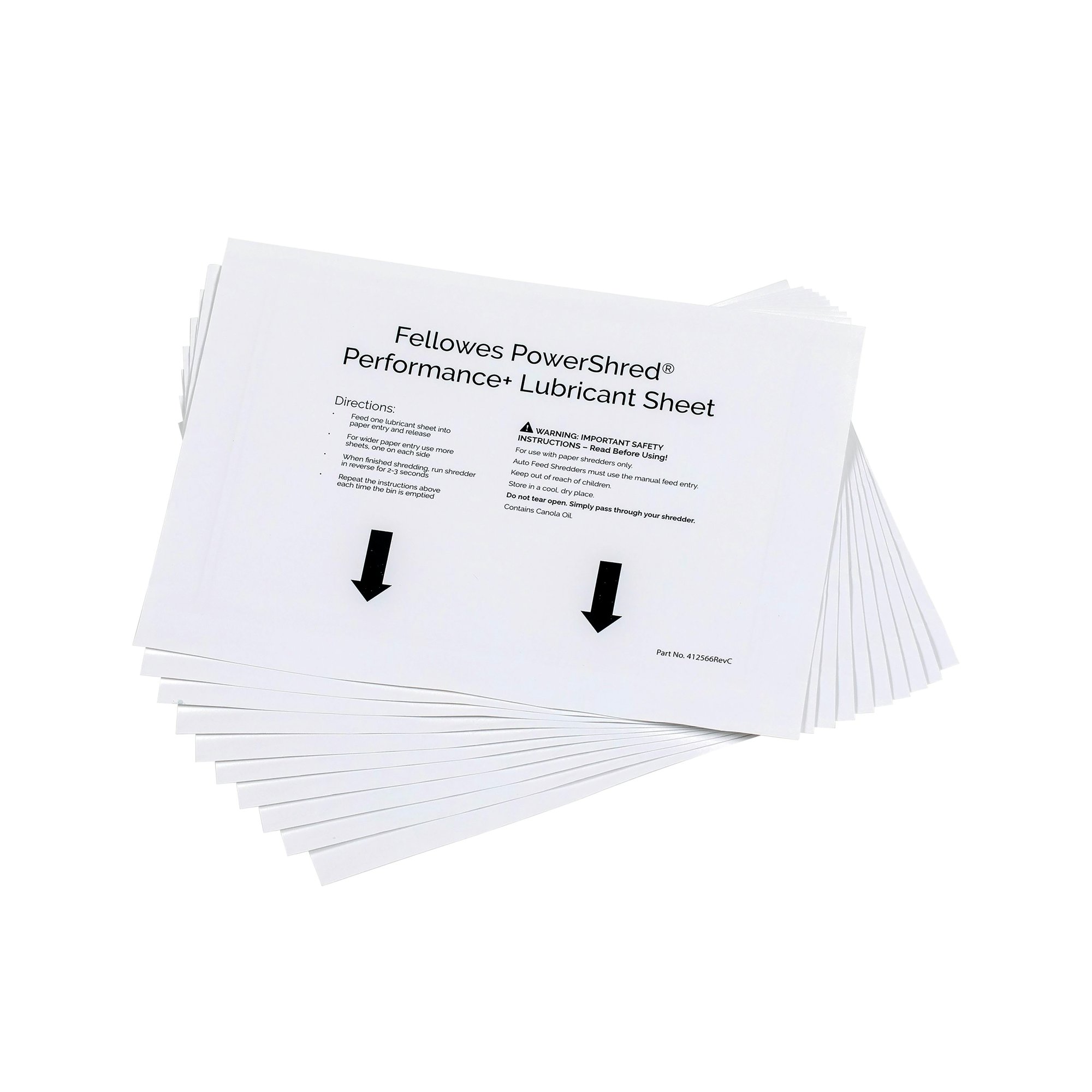 FELLOWES POWERSHRED LUB SHEETS PK10