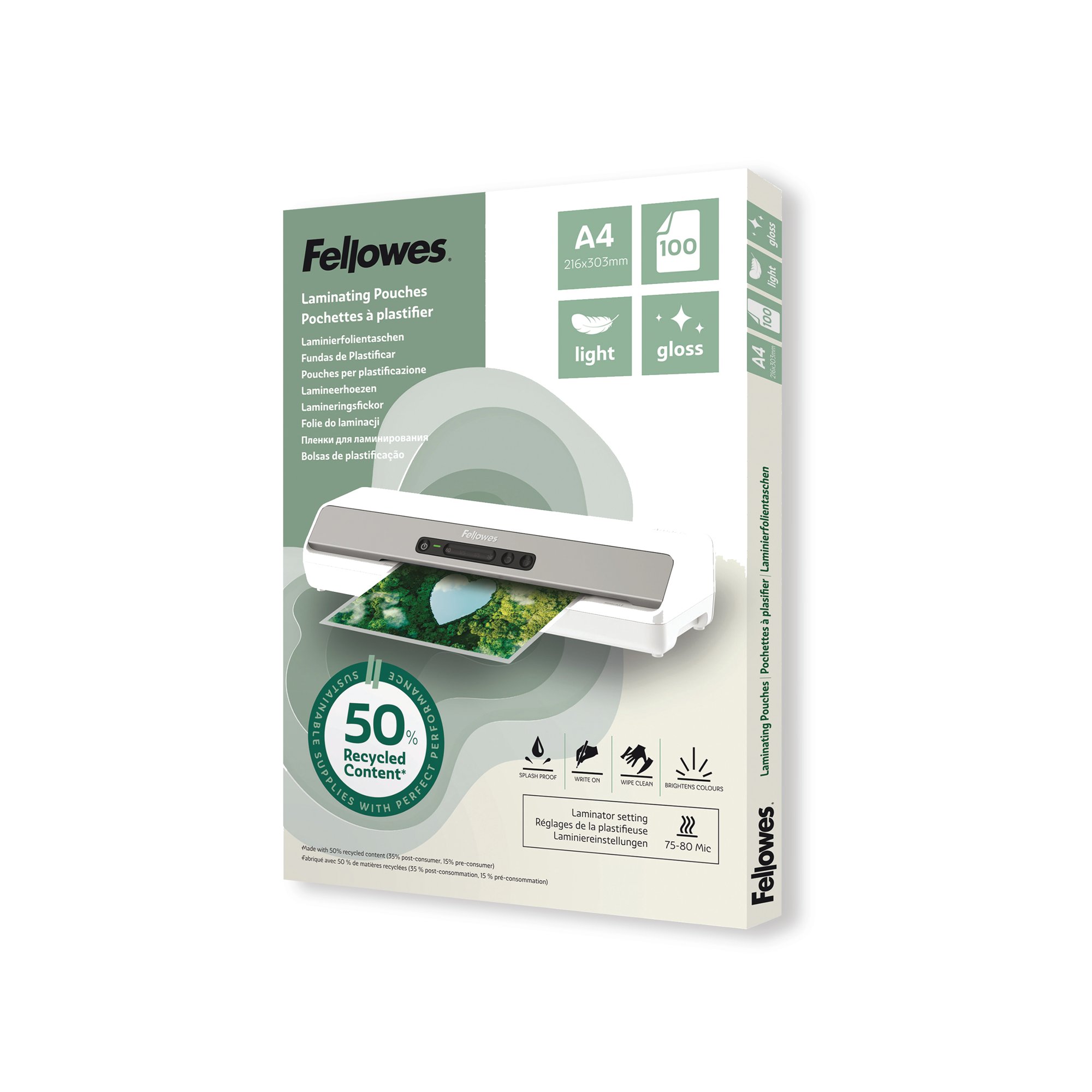 RCYC LAMG POUCH 80MI A4 GLOSS PK100