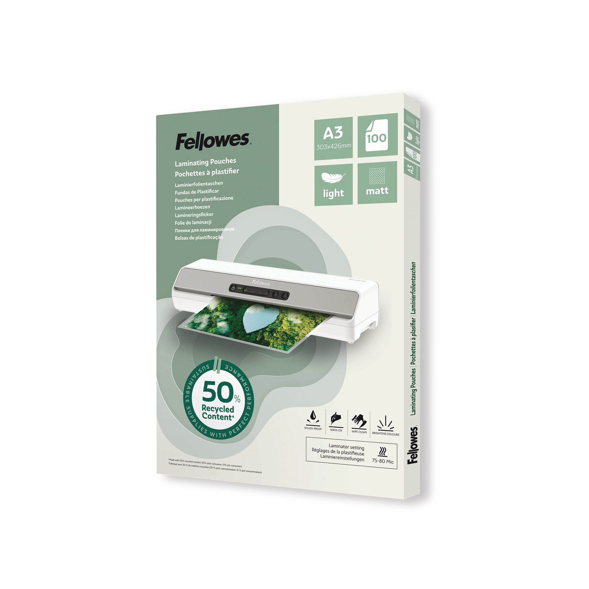 RCYC LAMG POUCH 80MI A3 MATT PK100