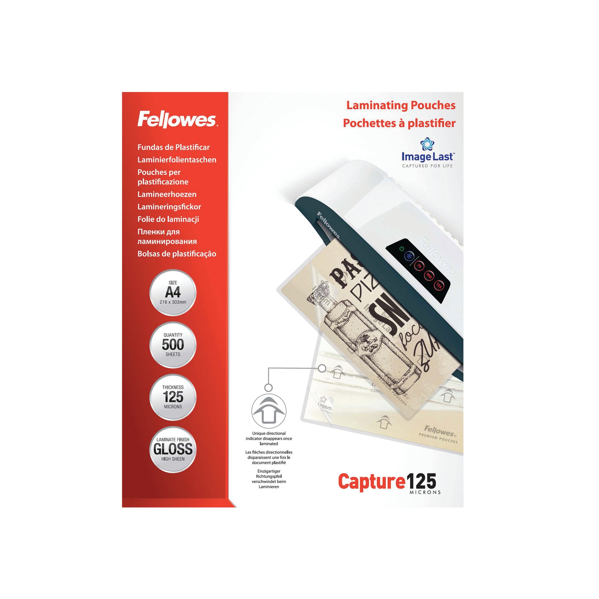 FELLOWES LAM POUCH 250MIC A4 PK500