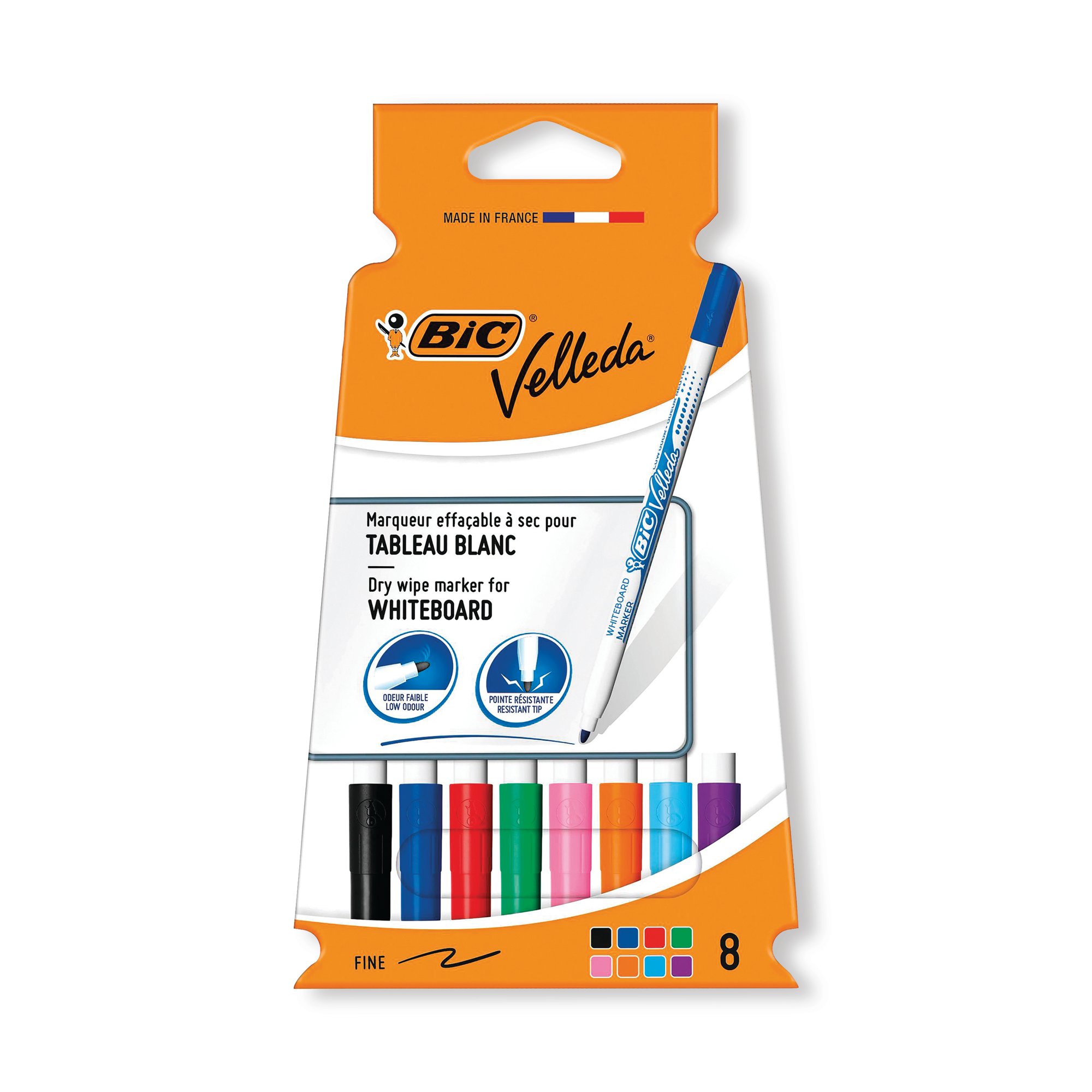 BIC VELLEDA 1721 FINE MARKER AST PK8