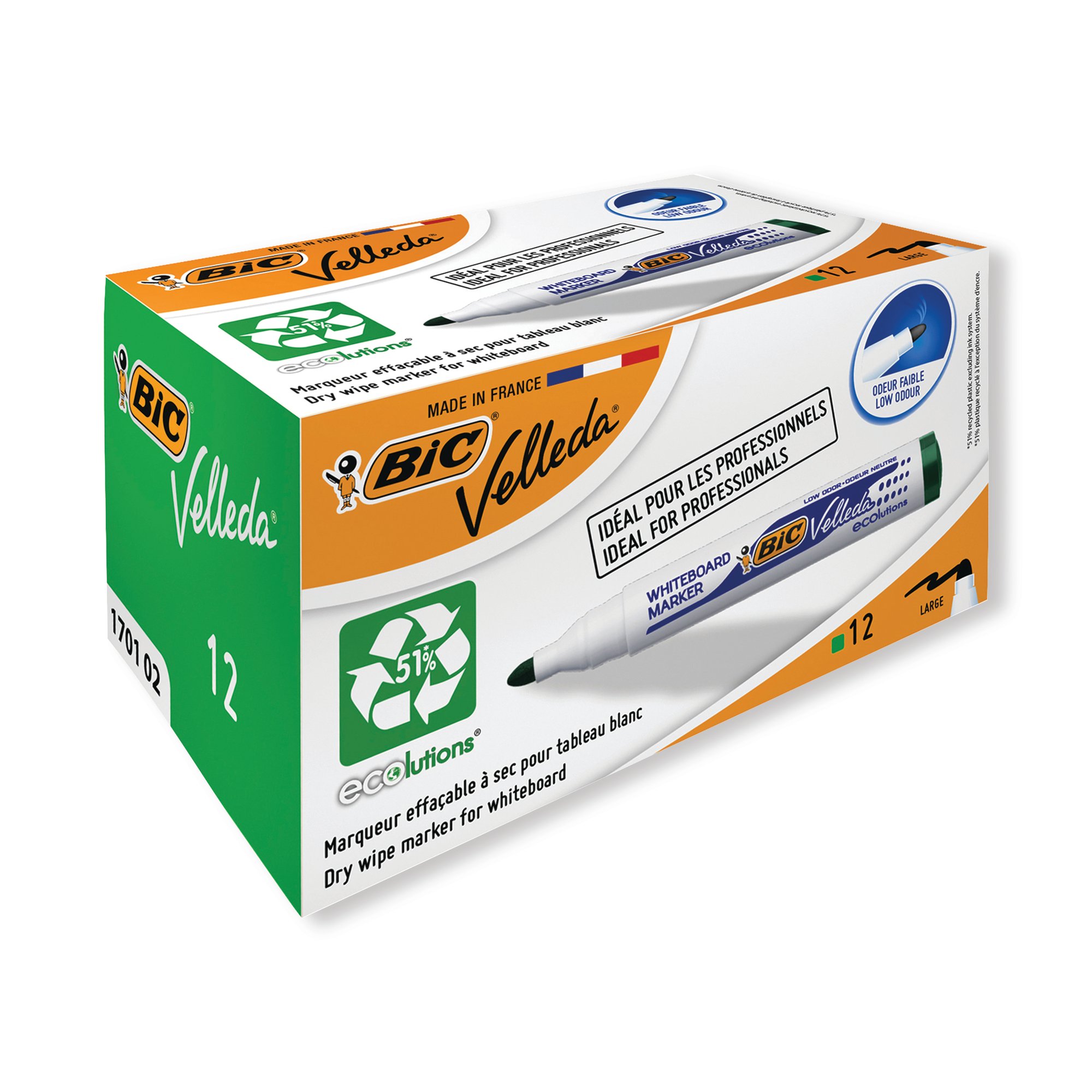 BIC VELLEDA 1701 MARKERS GREEN PK12
