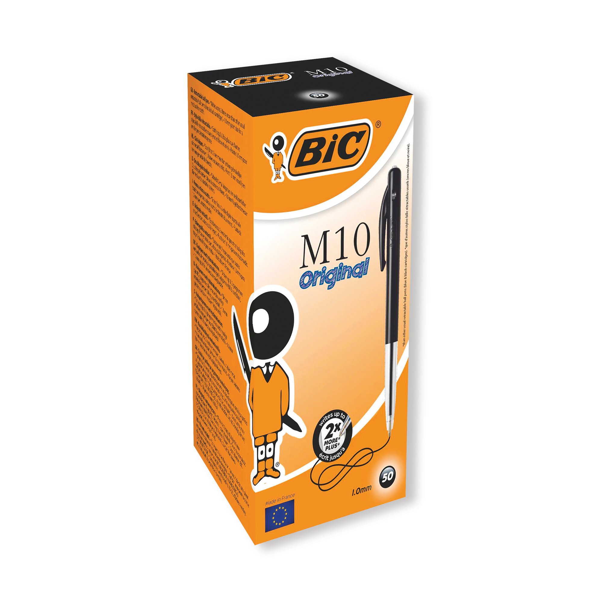 BIC RETRACTABLE BALL PEN BLACK PK50