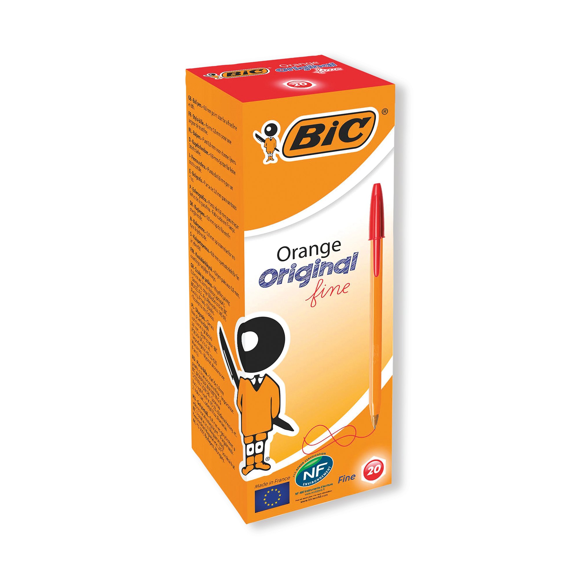 BIC ORANGE CRISTAL FINE RED PK20