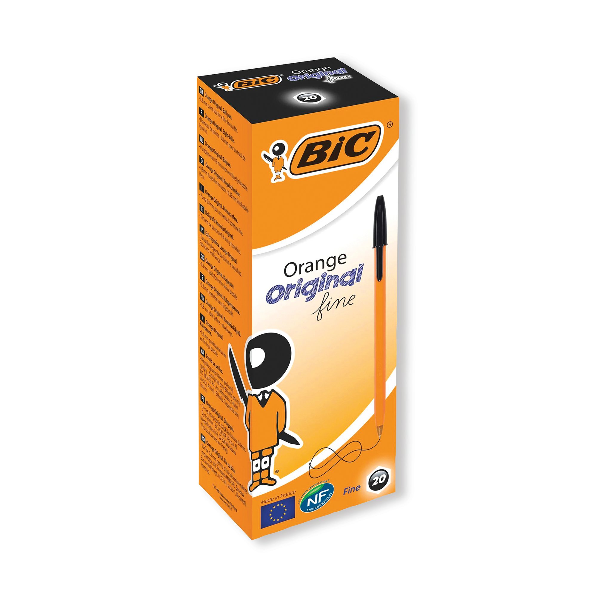 BIC ORANGE FINE BPOINT PEN BLK PK20