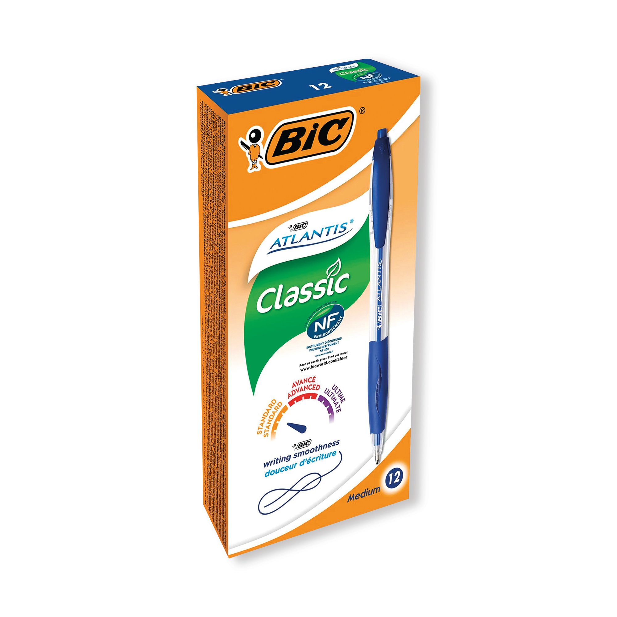 BIC RETRACTABLE BALL PEN BLUE PK12