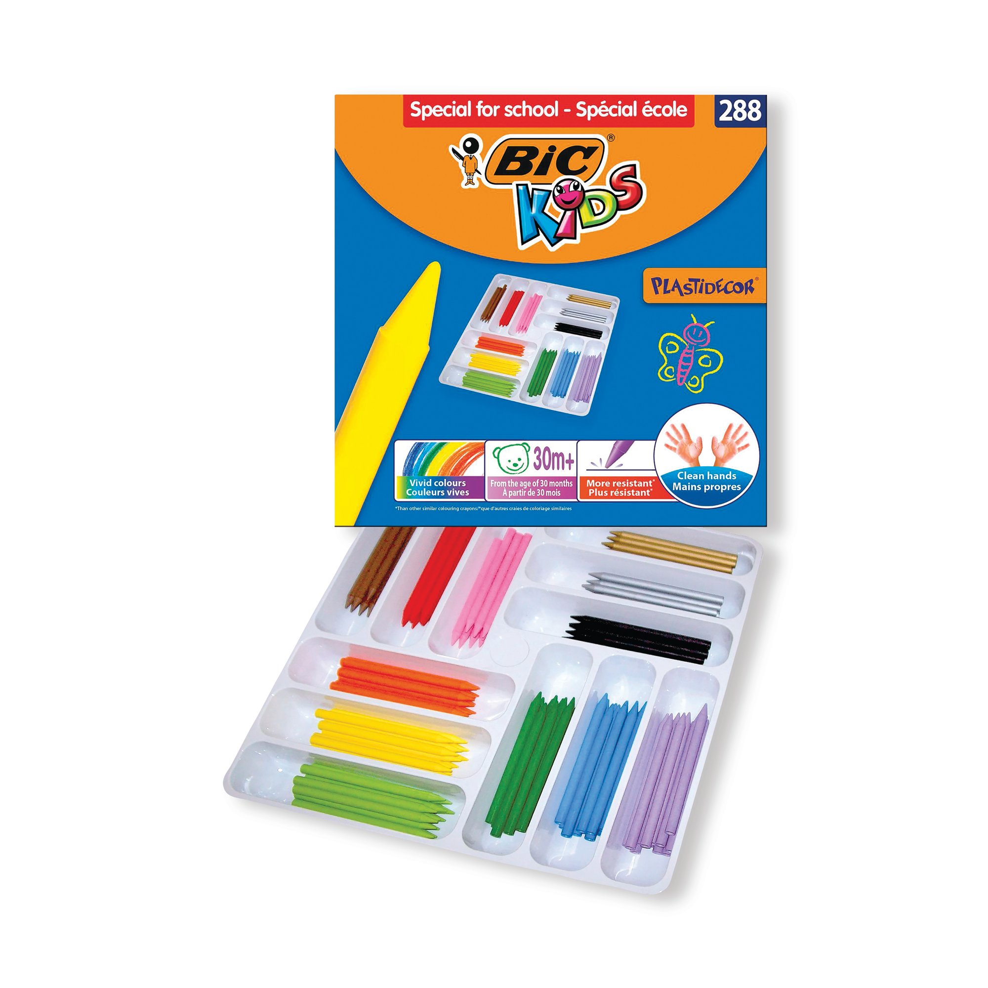 BIC PLASTIDECOR COL CRAYONS PK288