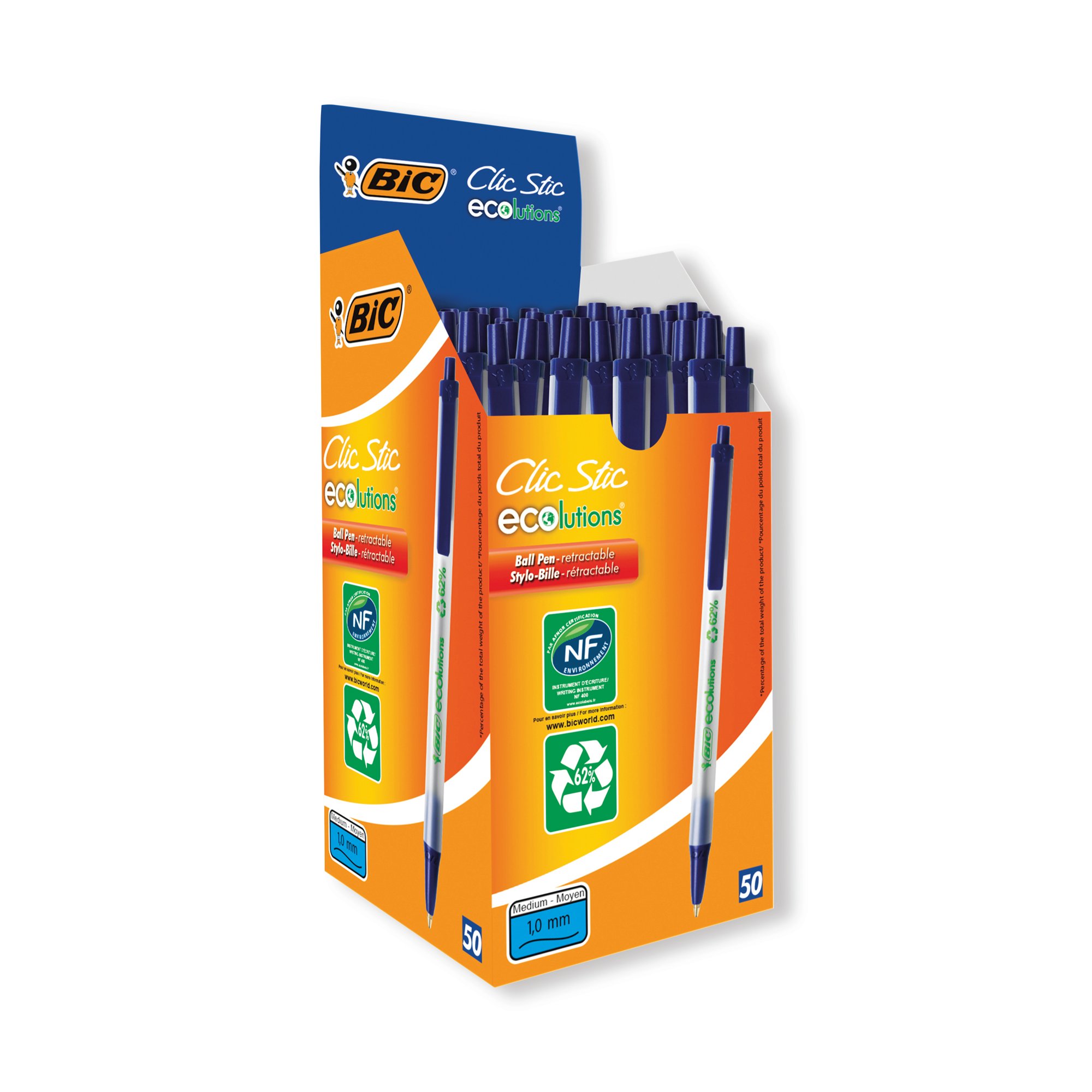 BIC ECOLUTIONS CLIC STICK BLUE PK50