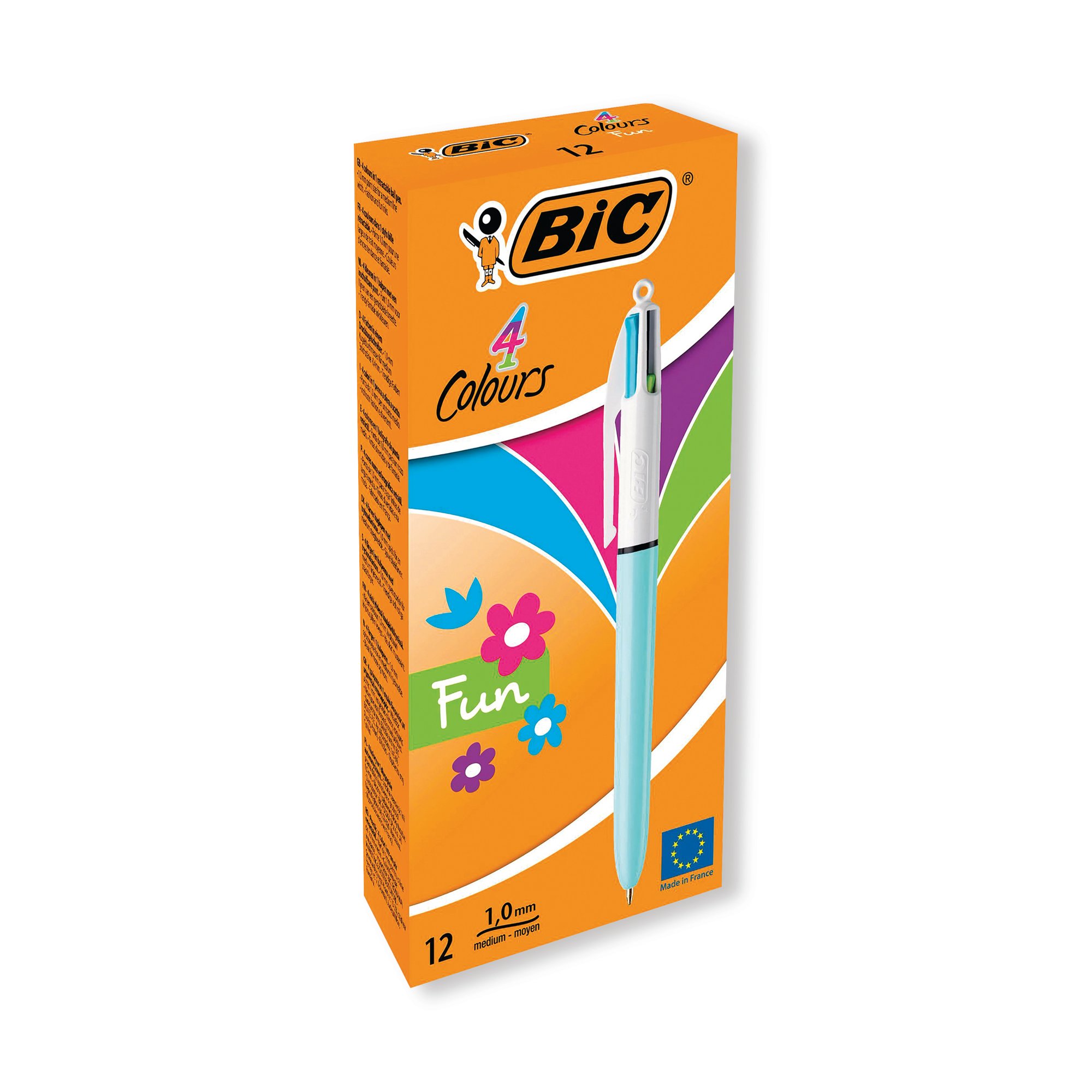 BIC 4 COLOURS FASHION BALL PEN PK12