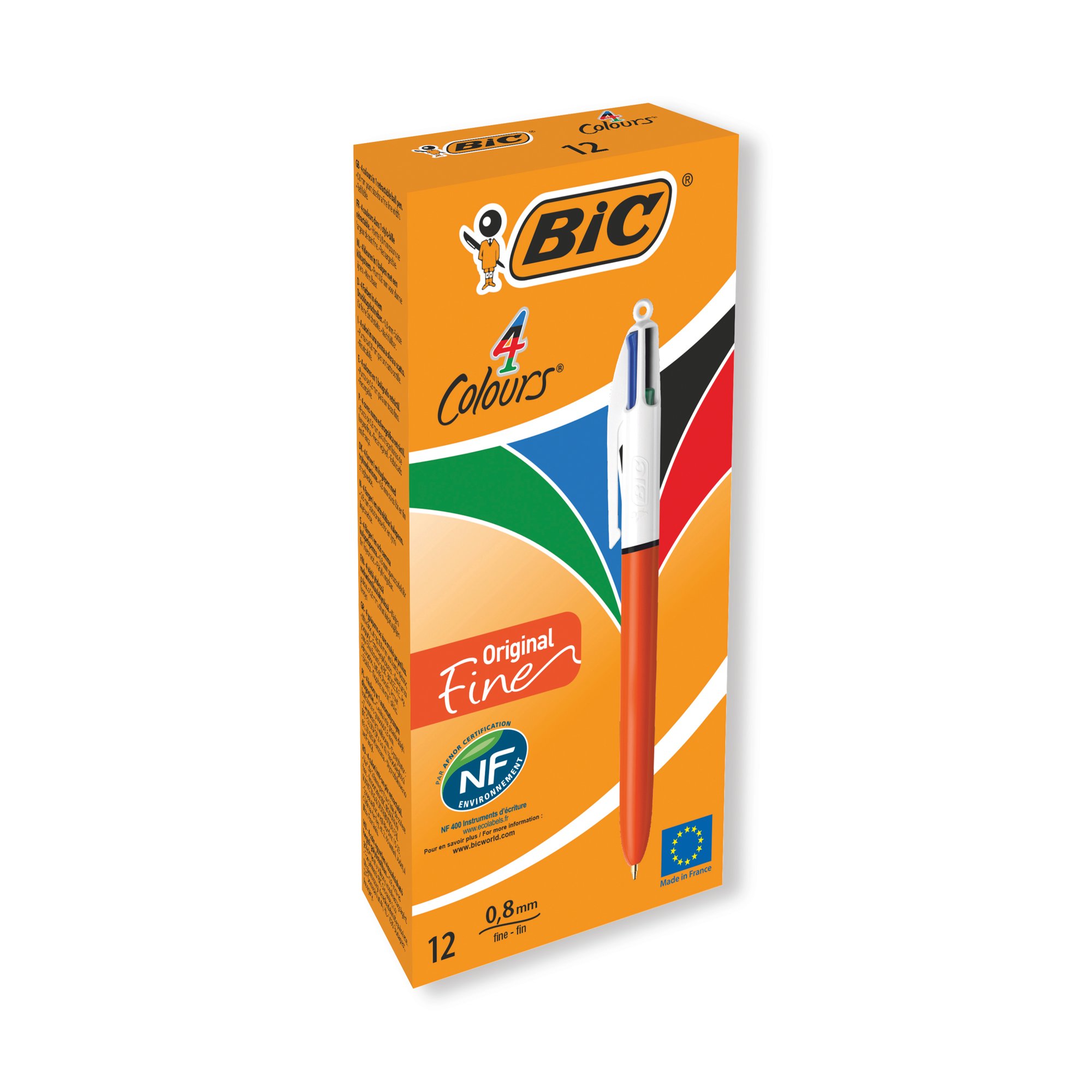 BIC 4 COLOURS BALLPOINT FINE PK12