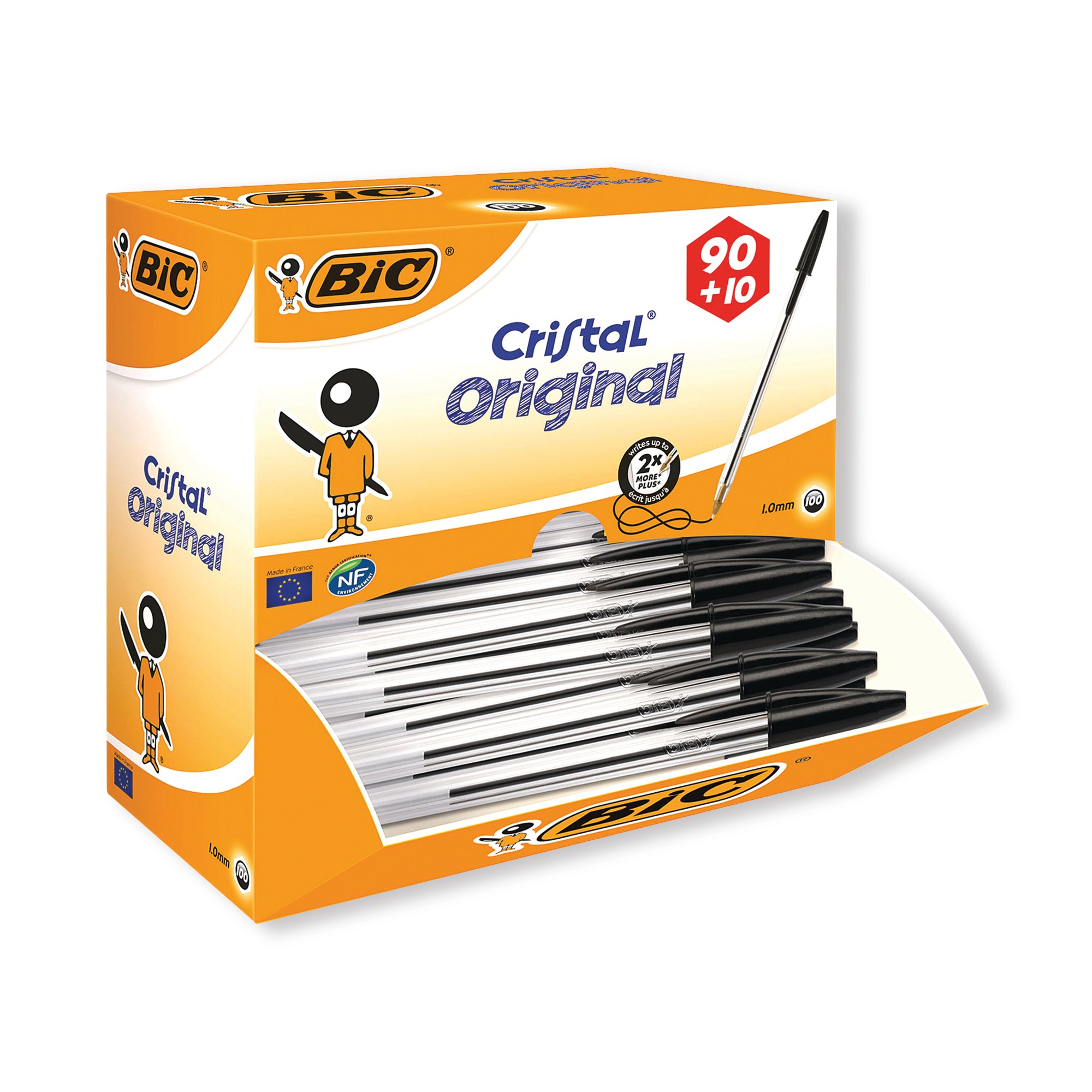 BIC CRISTAL BALL PEN MED BLK PK100