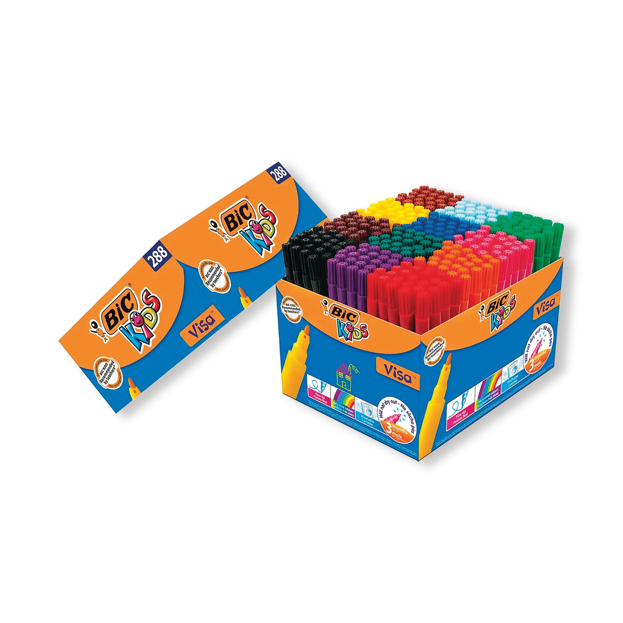 BIC VISA COL FELT TIP PEN FINE PK288