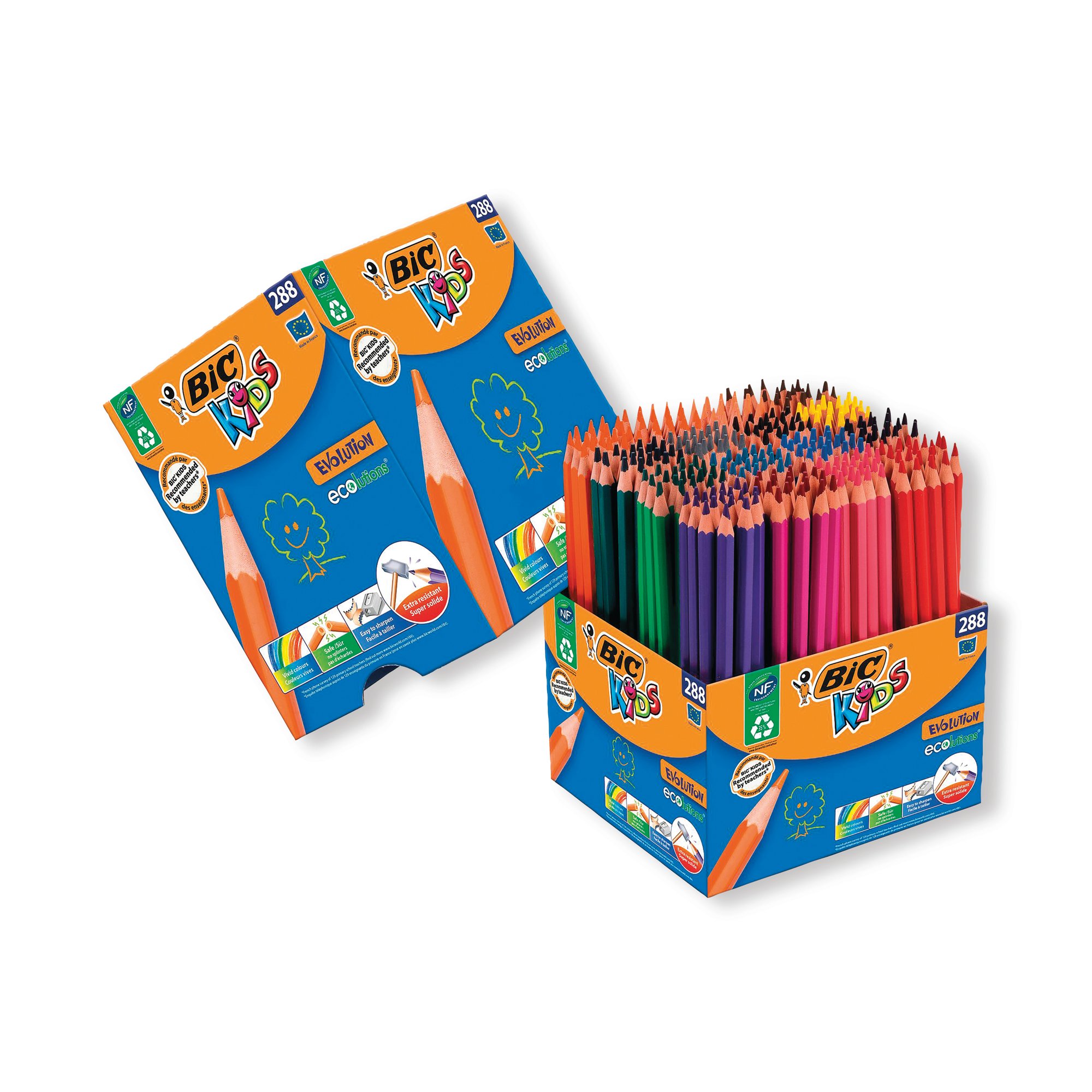 BIC KIDS EVO COLG PENCILS AST PK288