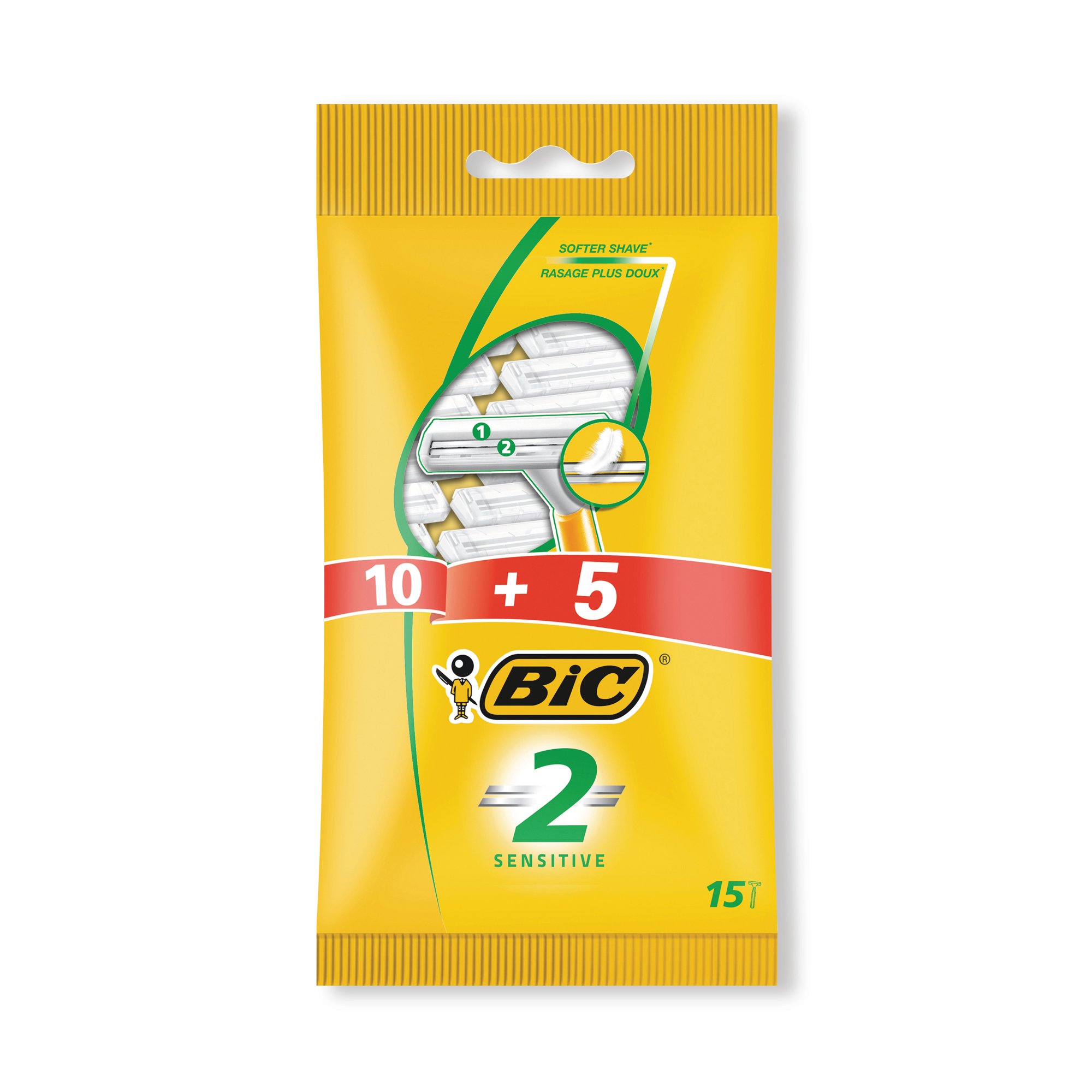 BIC 2 DISPOSABLE RAZOR 10+5 PK15