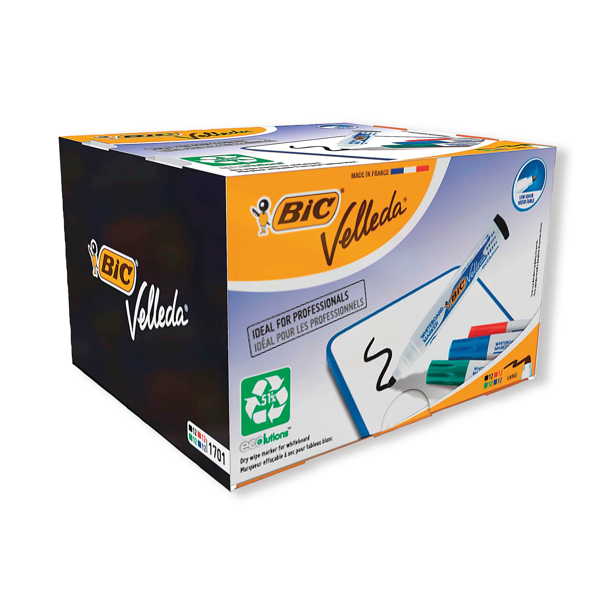 BIC VELLEDA 1701 MARKERS AST PK48