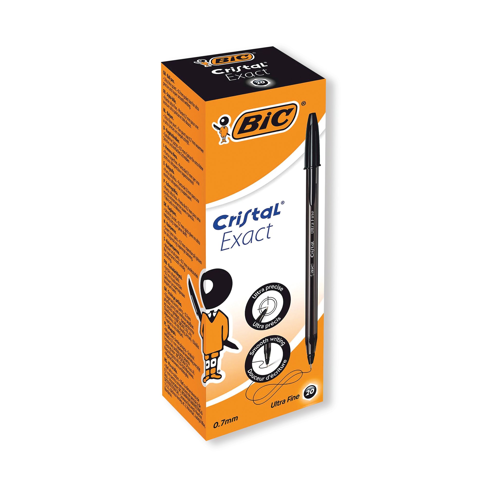 BIC CRISTAL BP U/FINE BLACK PK20