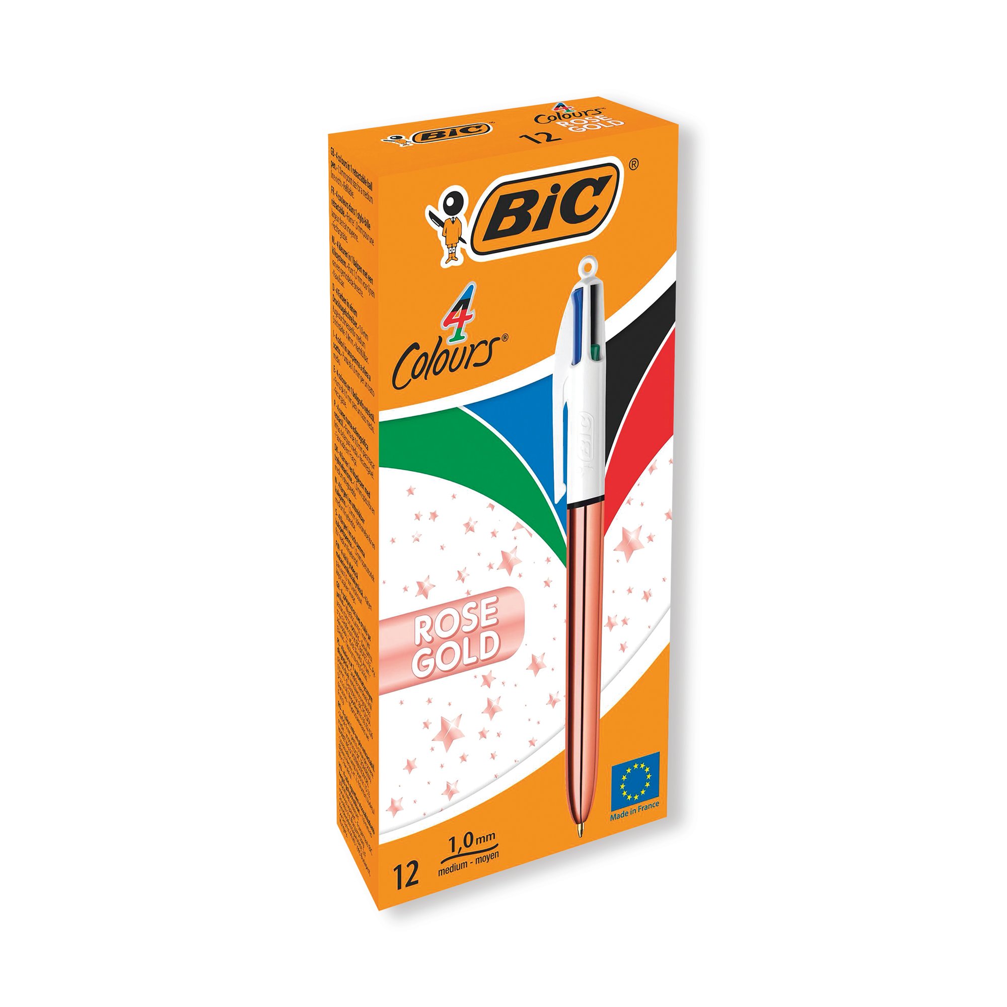 BIC 4 COLOURS BALLPOINT PEN GLD PK12