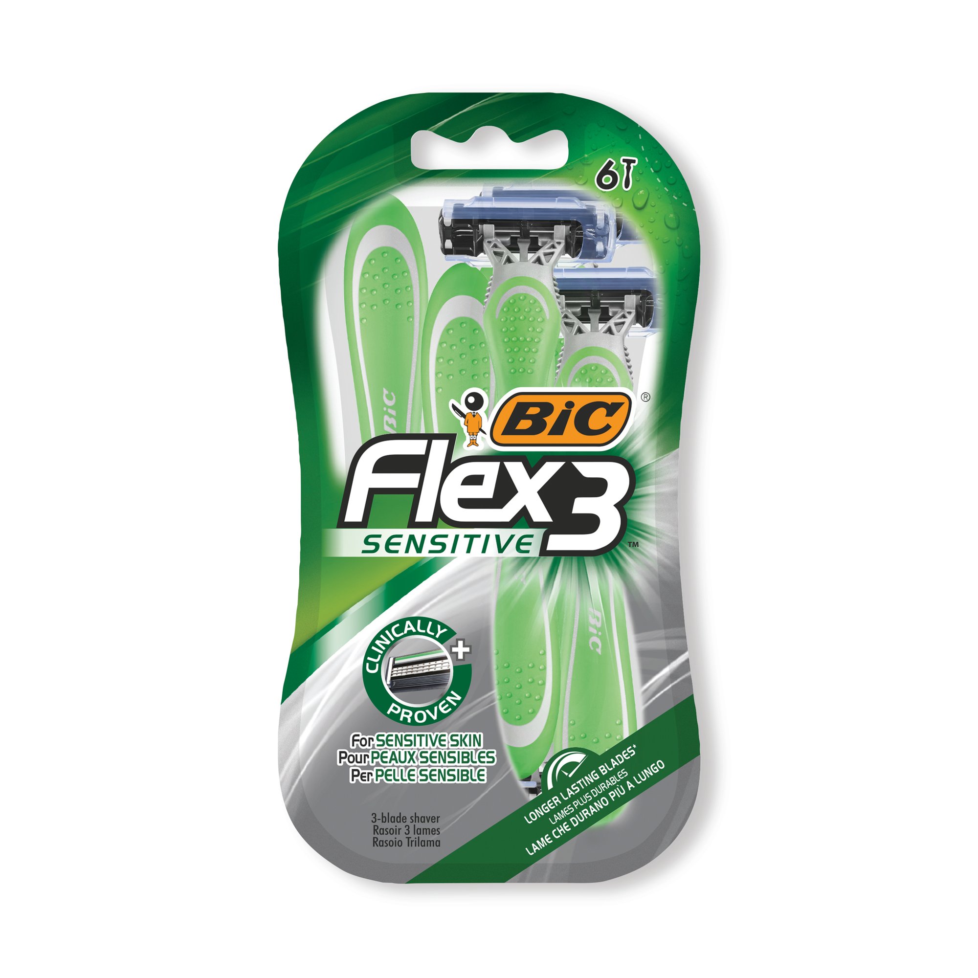BIC FLEX 3 DISPOSABLE RAZOR SENS PK6