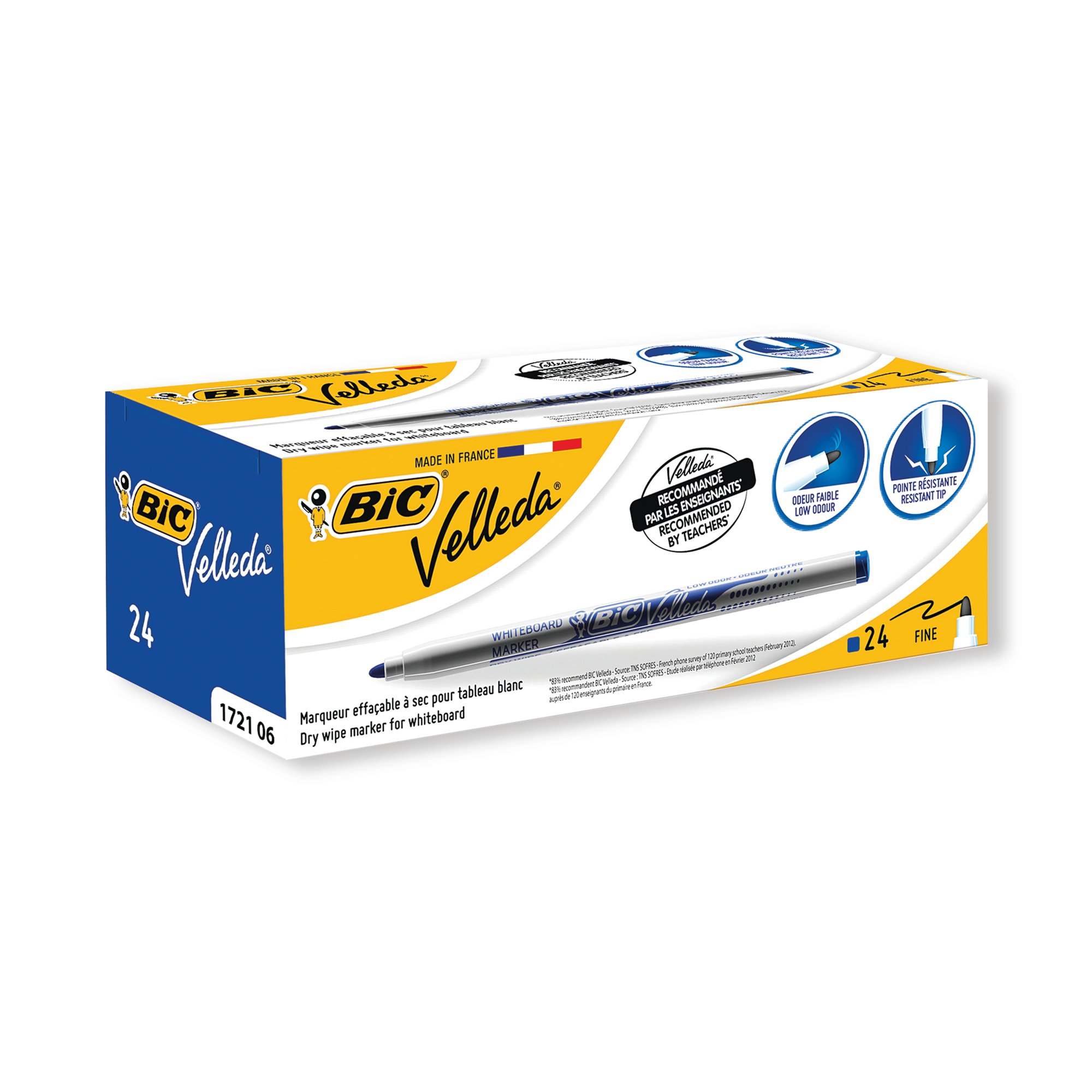 BIC VELLEDA MARKER 1721 BLUE PK24