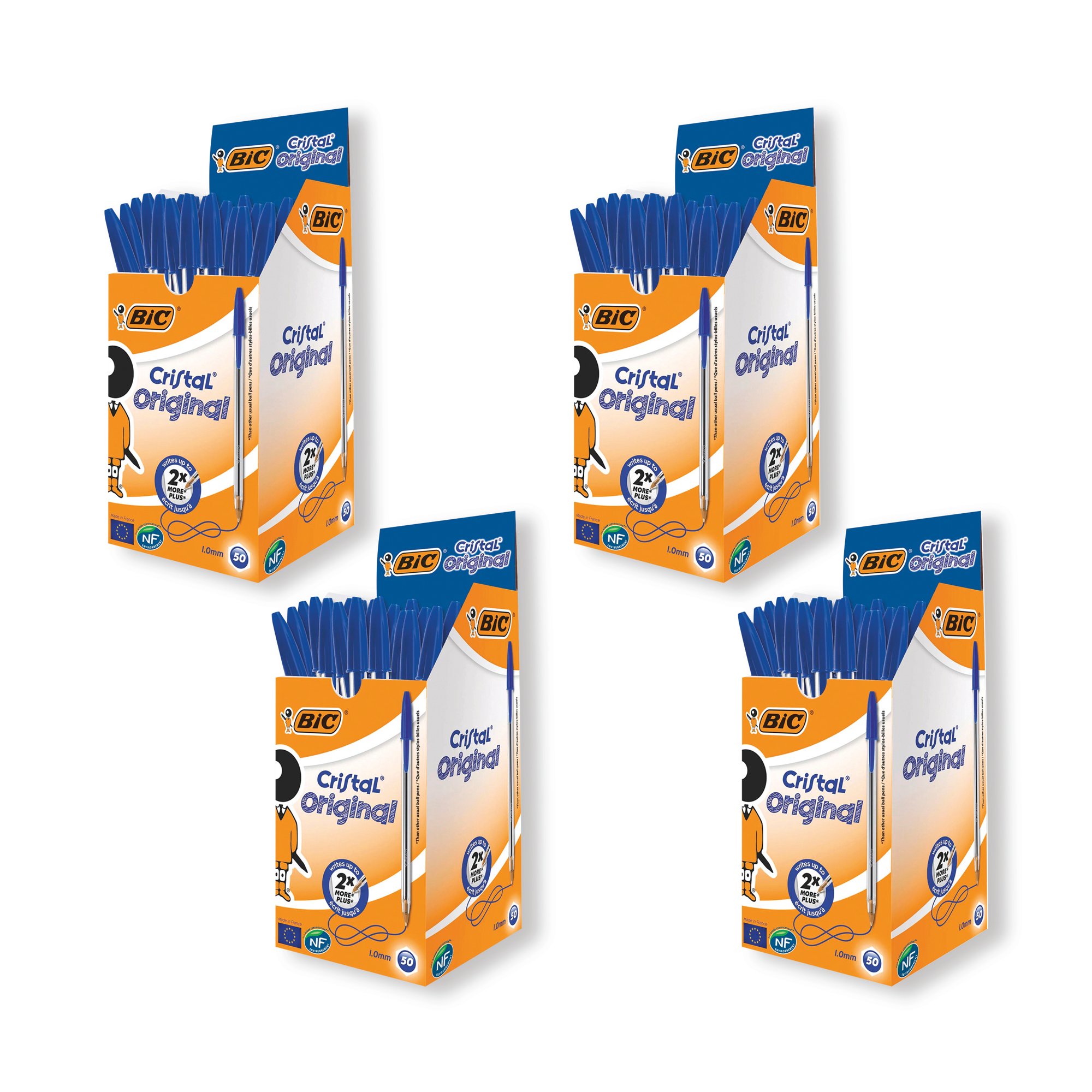 BIC CRISTAL BALL PEN BLU PK50 4FOR3