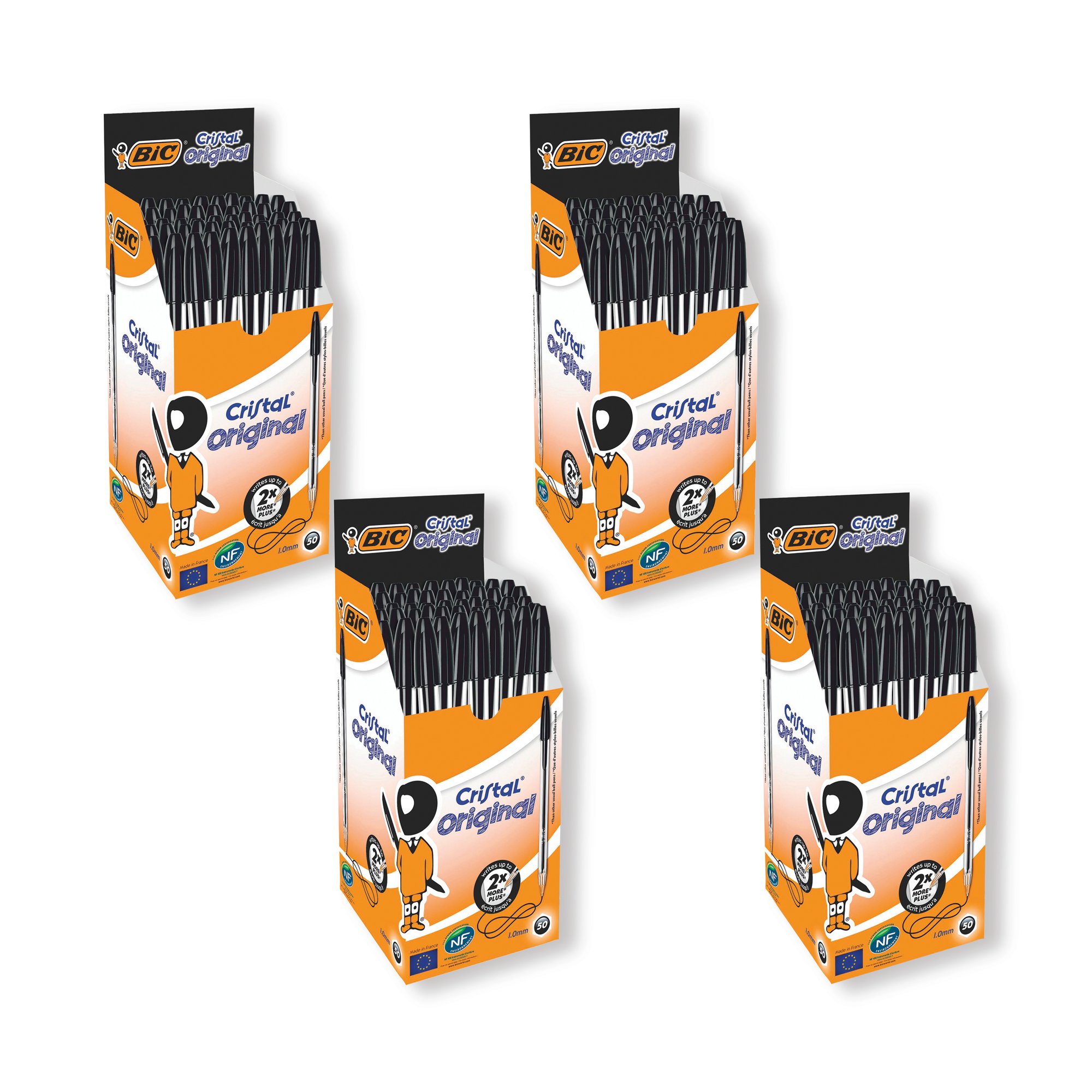 BIC CRISTAL BALL PEN BLK PK50 4FOR3