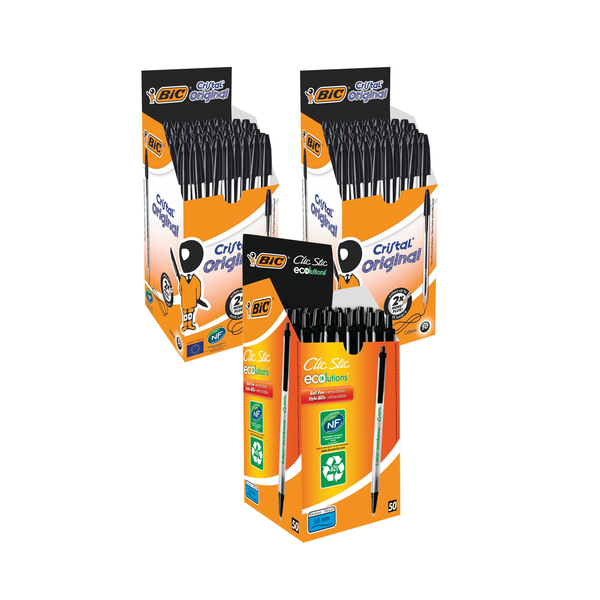 BIC CRISTAL BALL BLK X2 FOC CLIC BLK
